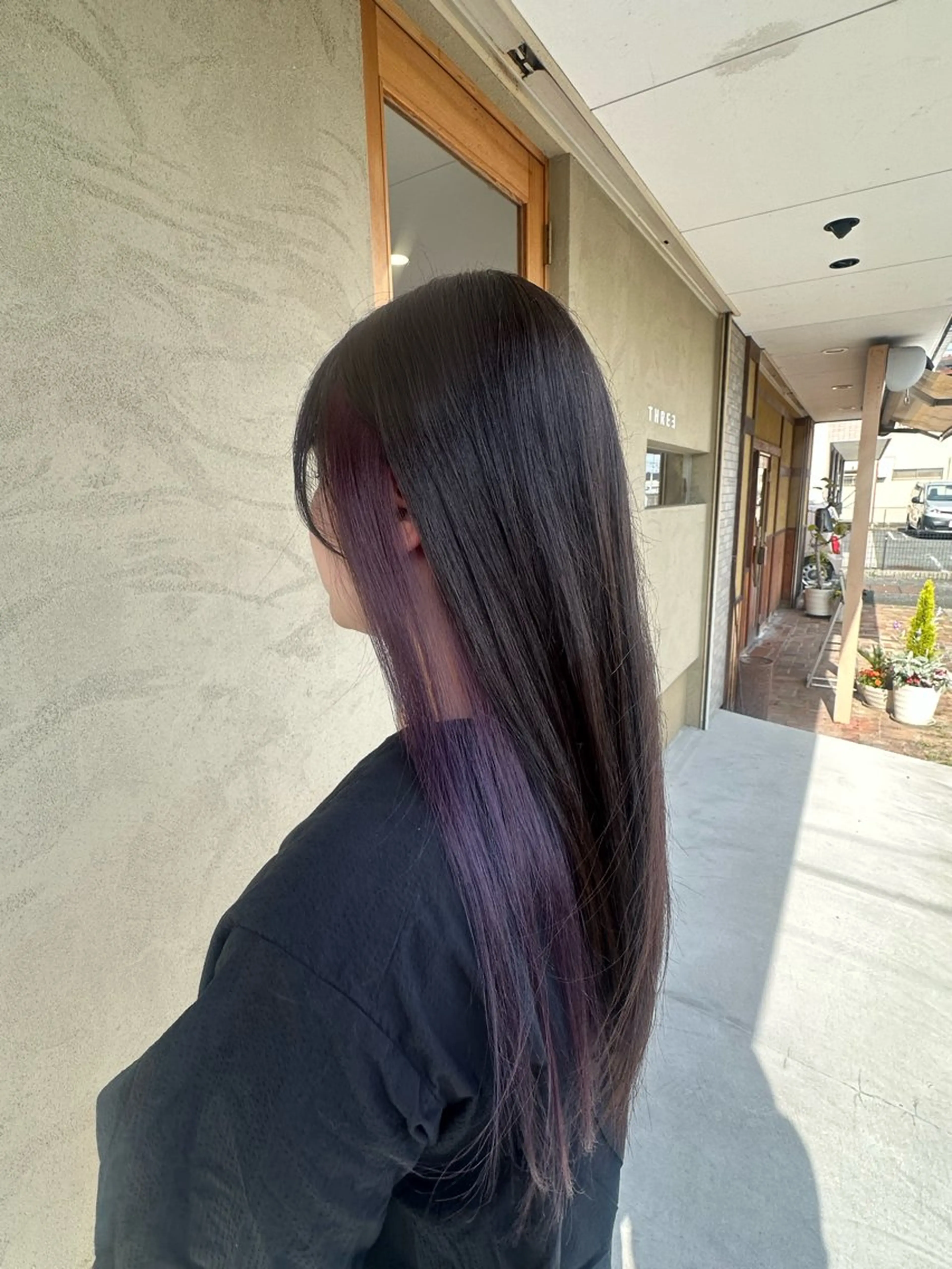 セミロング ヘアカラー レイヤー/蟹江/ くすみカラー/川口のヘアスタイル