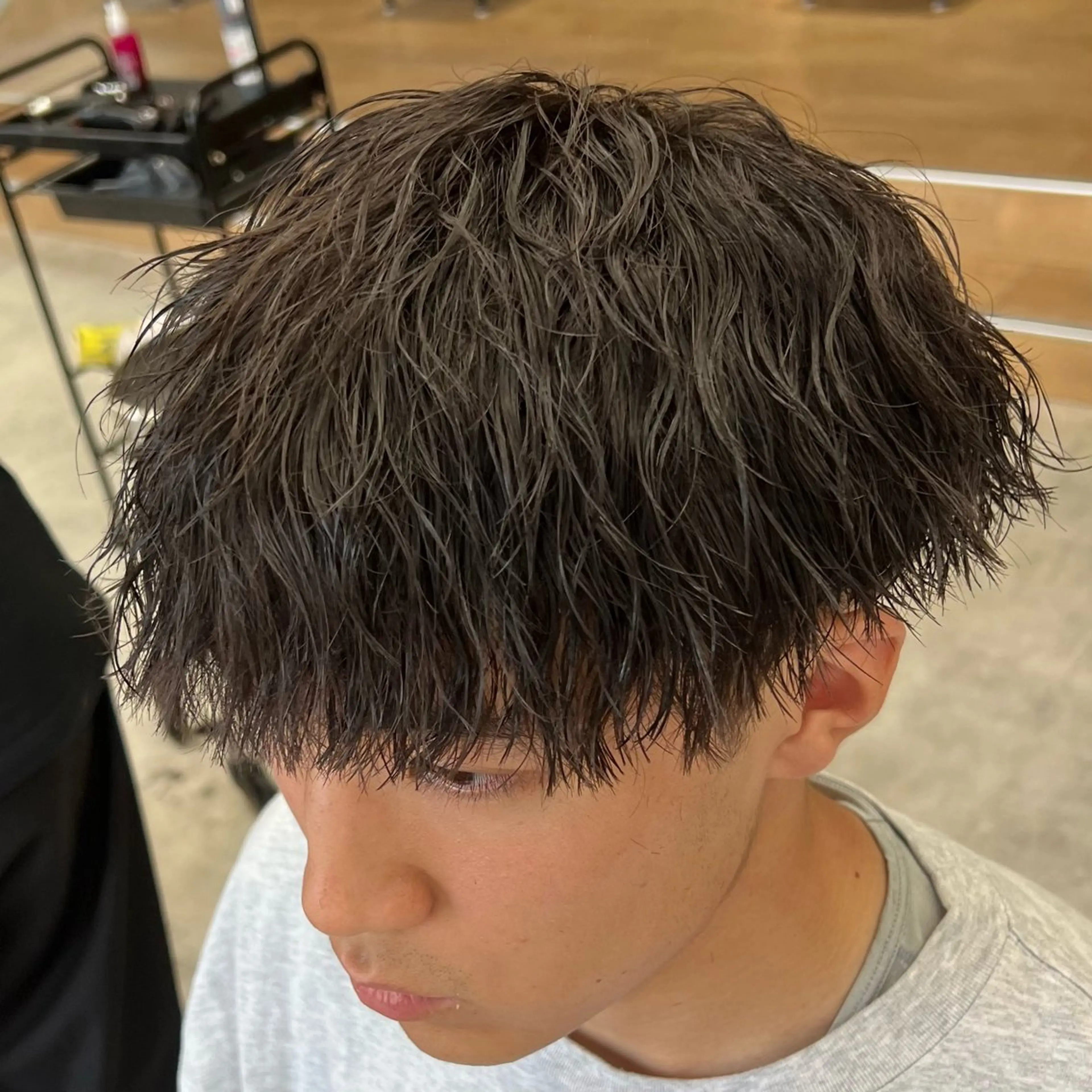 ショート パーマ メンズ カット パーマ メンズパーマ/波巻き 新潟/万代/夏芽🎀のヘアスタイル