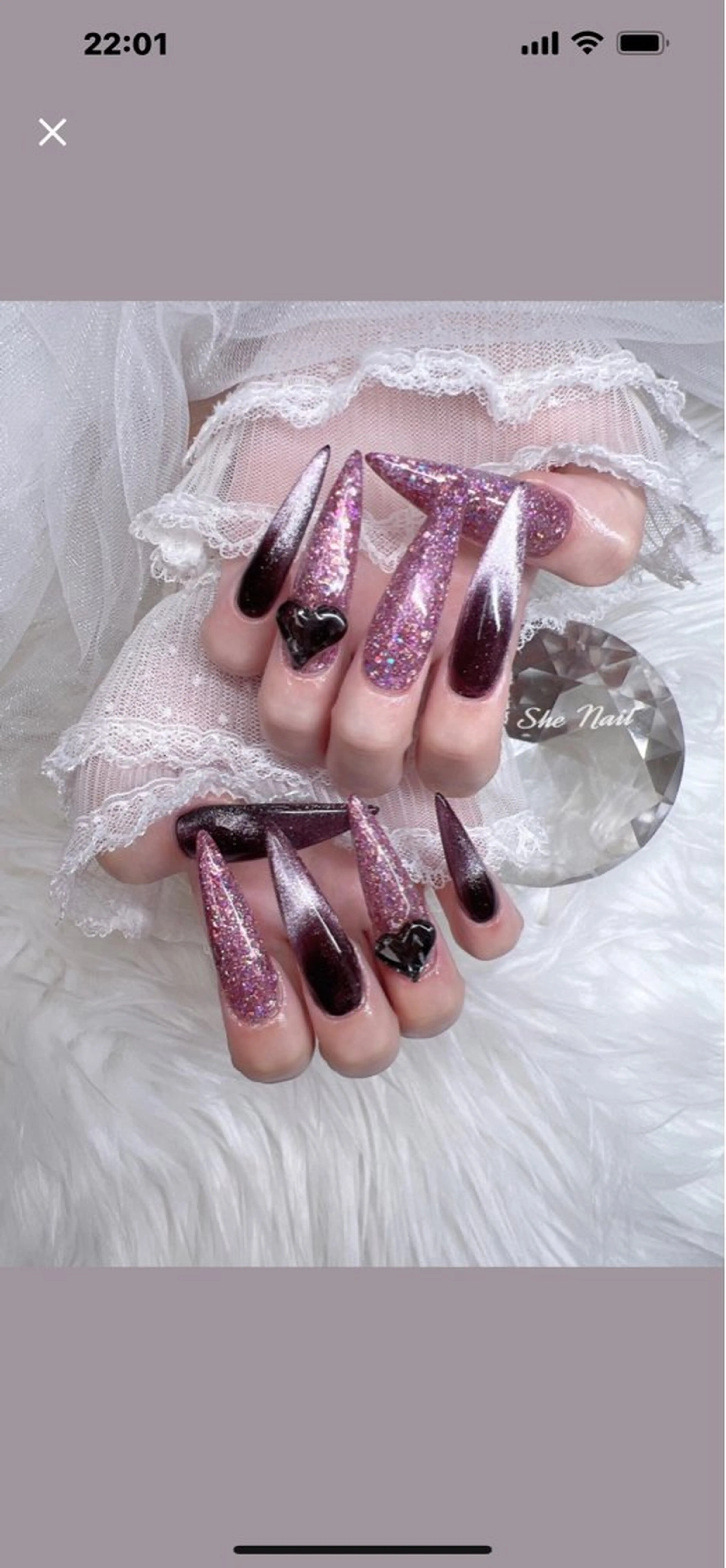 ネイル チークネイル 長さ出し フレンチネイル マグネットネイル 持ち込み She_nail所属・ELSA_ Bellaのネイルデザイン