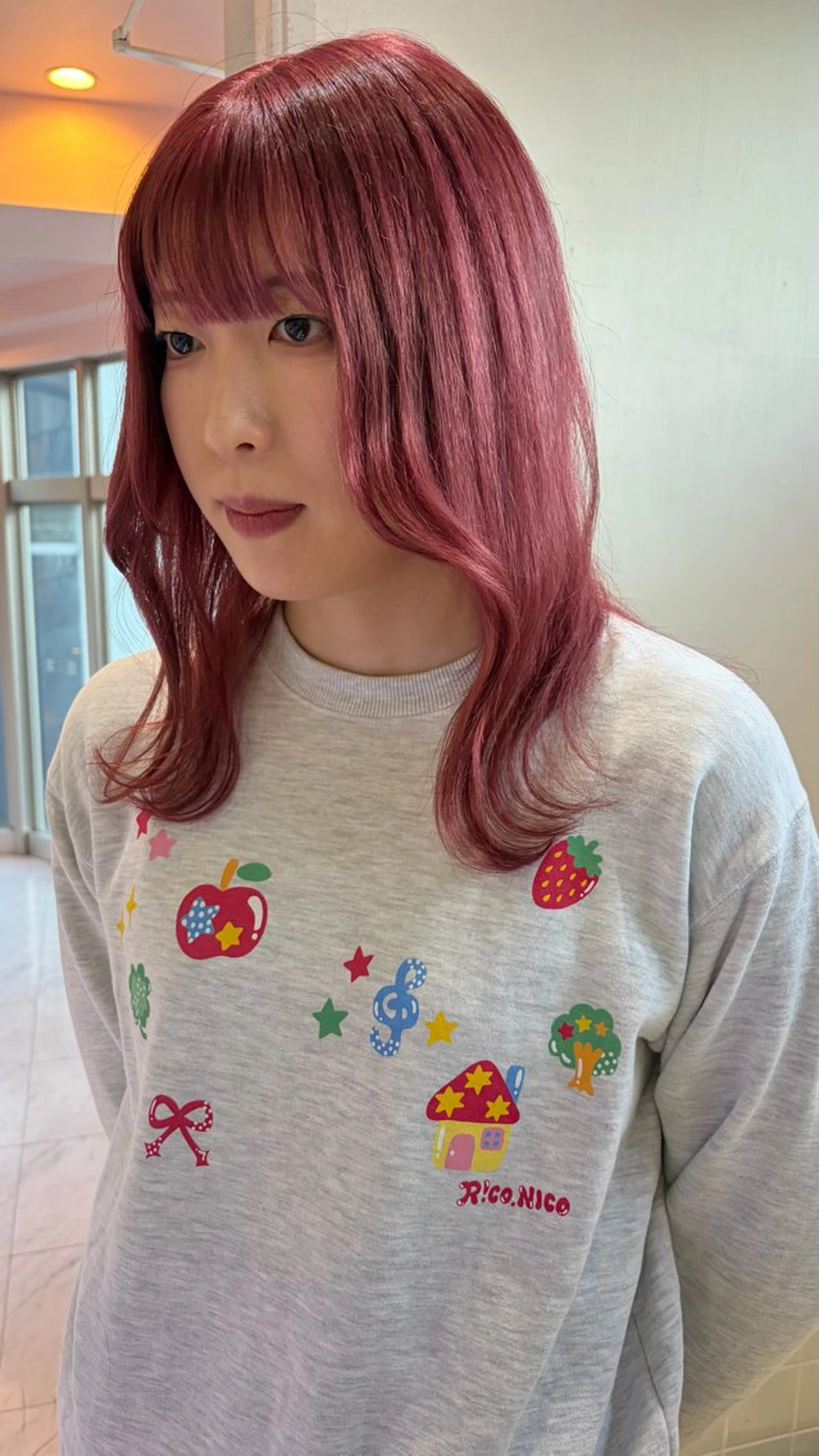 セミロング ヘアカラー トリートメント レイン🌏🌱 似合わせ/ハイトーンのヘアスタイル