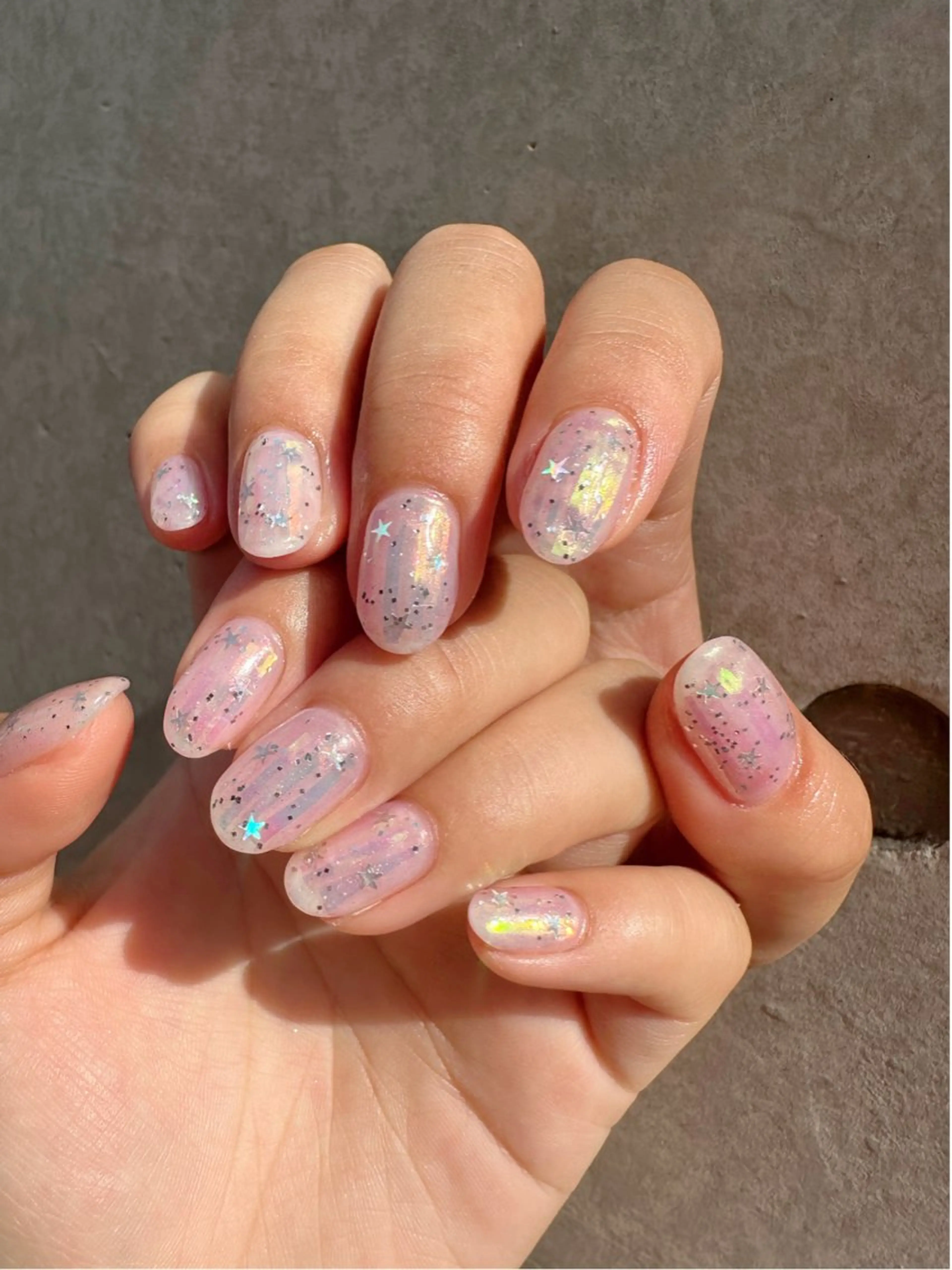 ネイル オーロラネイル クリアネイル 氷ネイル・うるうるネイル キラキラネイル 韓国ネイル 🪞KAPE NAIL 🪞のネイルデザイン