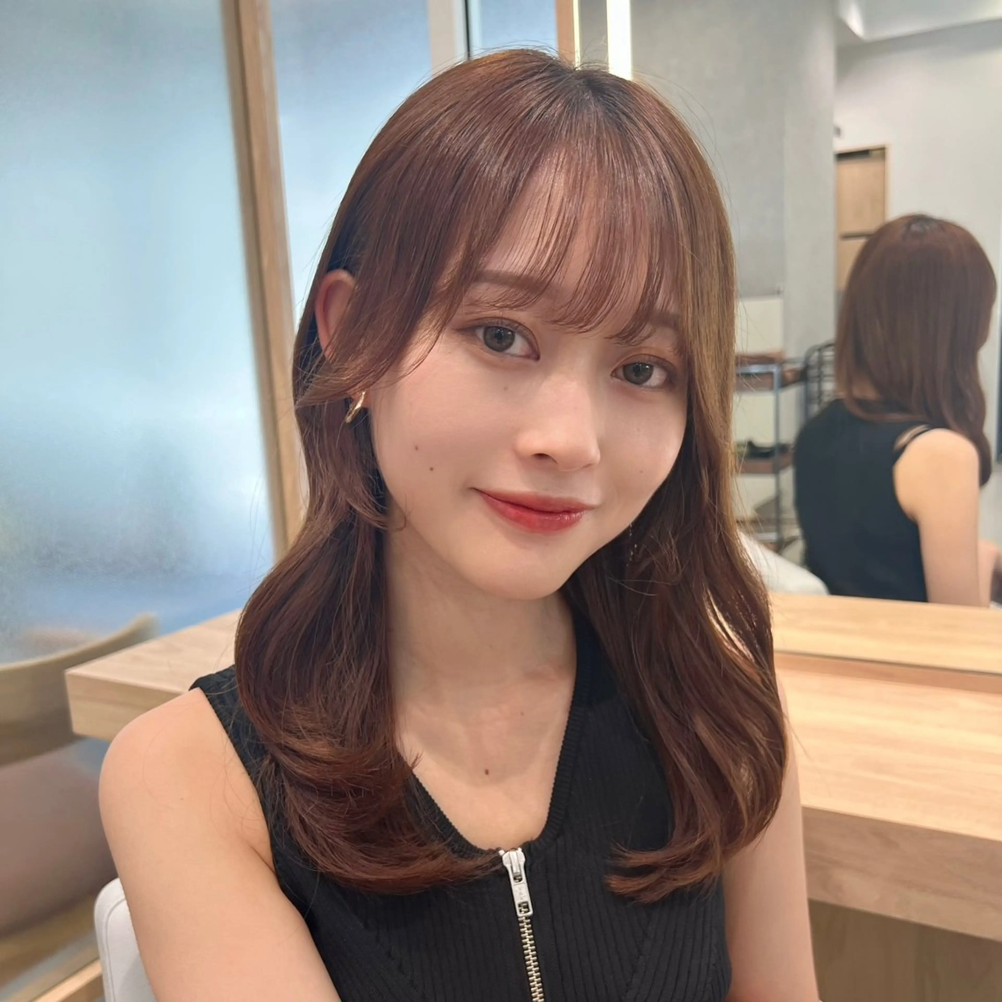 セミロング 顔周り🇰🇷韓国 レイヤー/いづみ💞のヘアスタイル