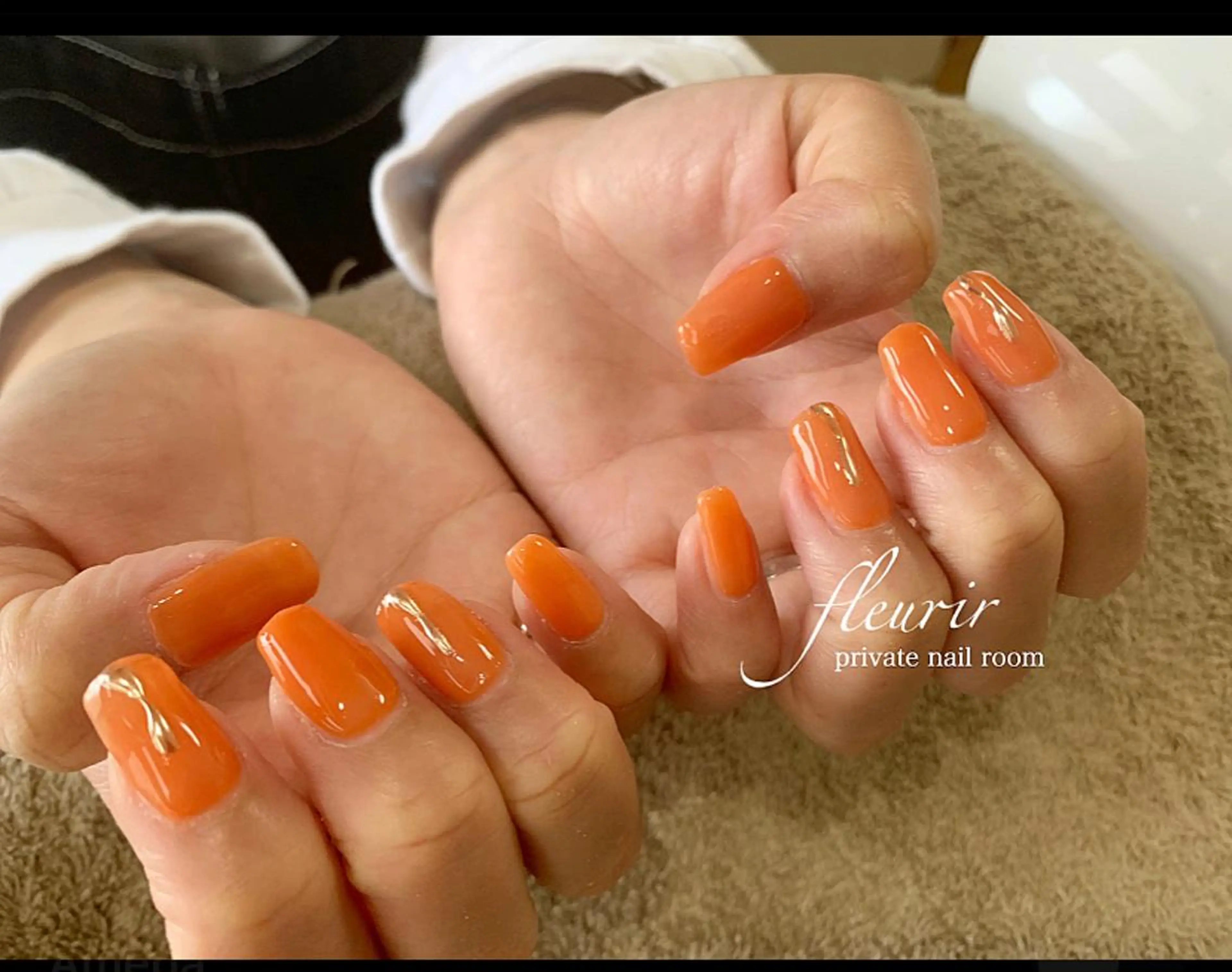 ネイル アートネイル ブラウン ジェルネイル ハードジェル ミラーネイル フルリール 【プライベートサロンのネイルデザイン