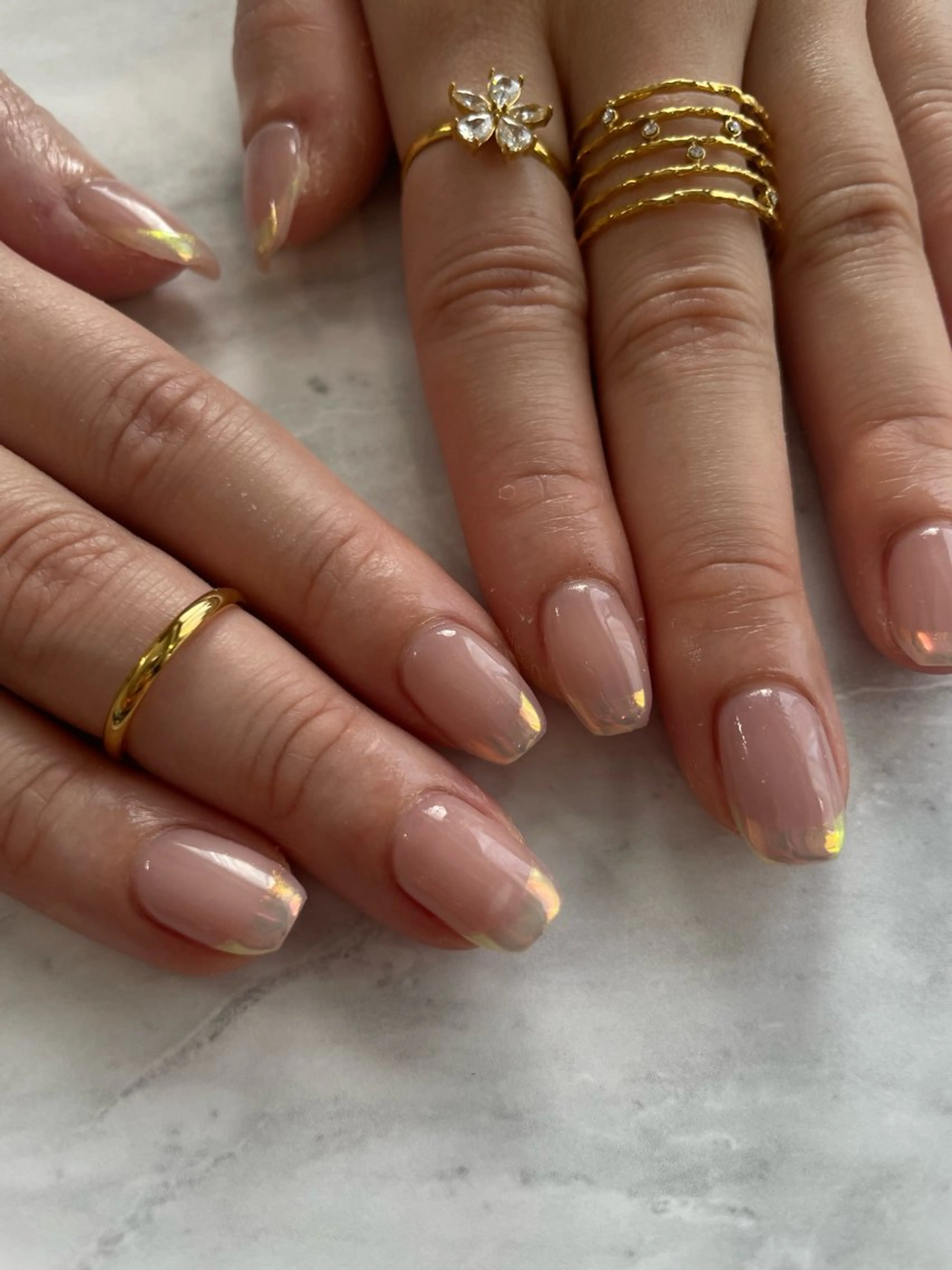 ネイル フレンチネイル ミラーネイル kawaiinail SONIYAのネイルデザイン