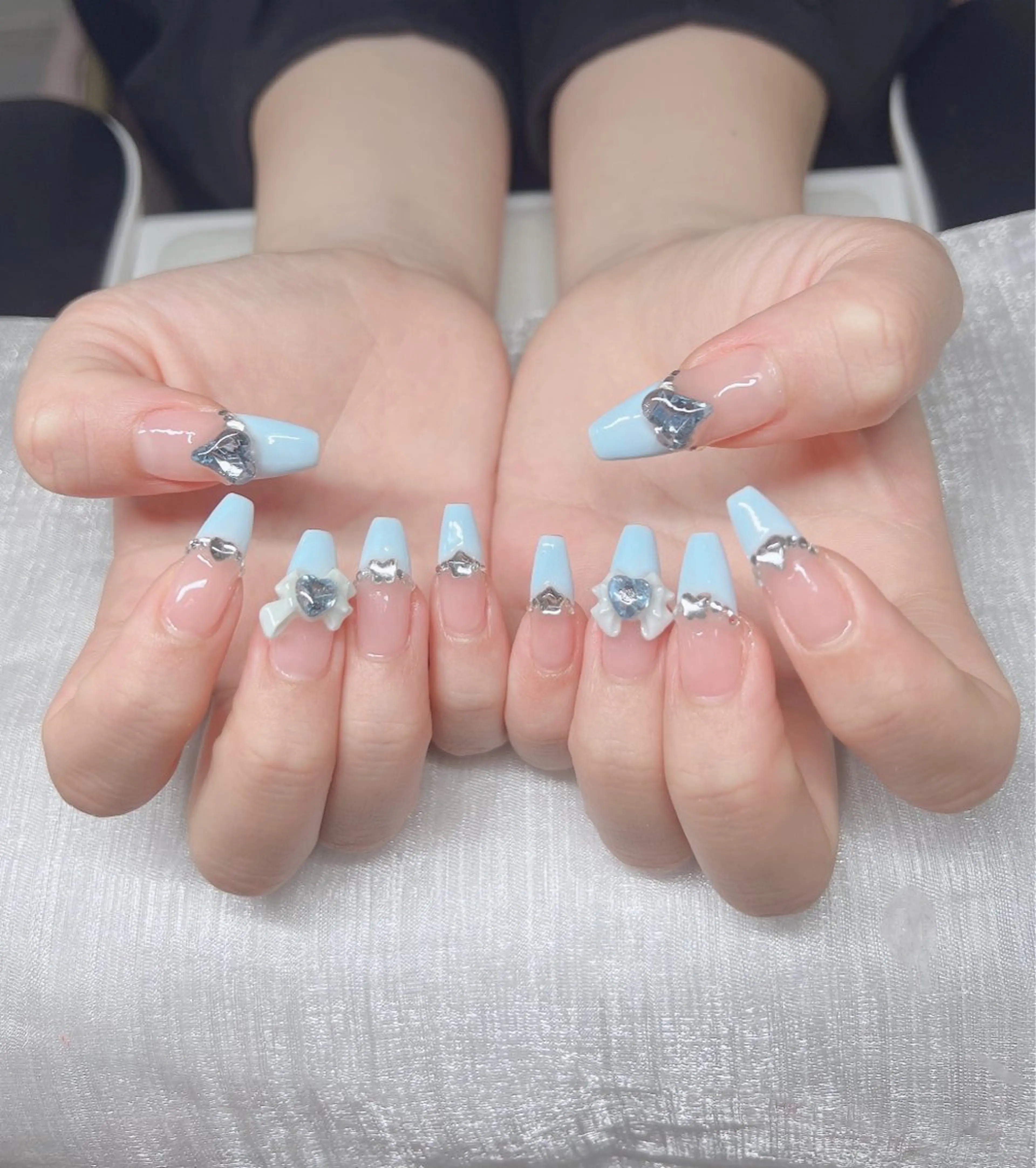 ネイル 長さ出し グラデーション キラキラネイル マグネットネイル ニュアンスネイル ハンドネイル Lee Nails チップ長さだし専門店のネイルデザイン