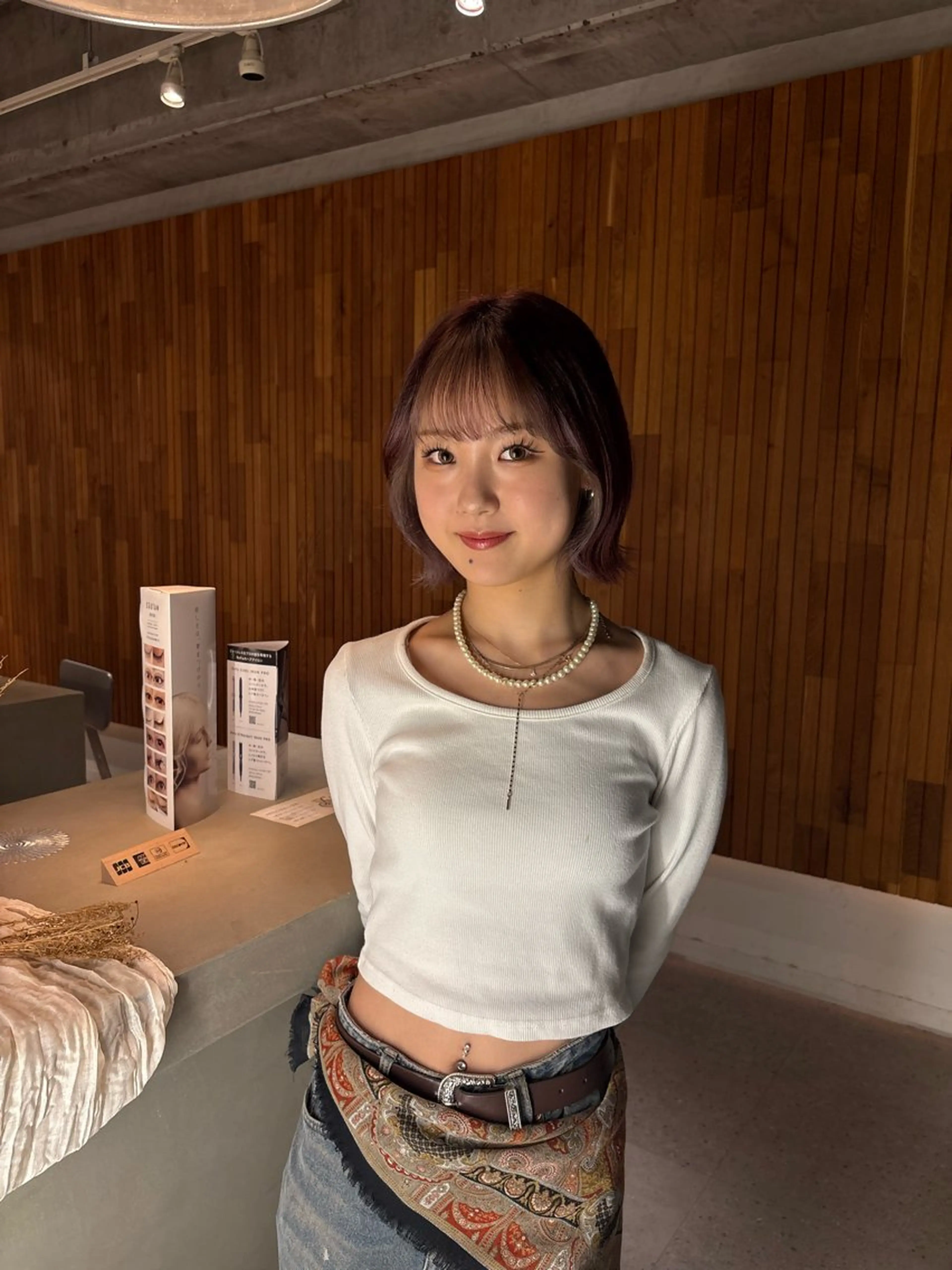 ミディアム ミストバング カット ヘアカラー トリートメント 🎀韓国レイヤー/透 明感カラー/airiのヘアスタイル