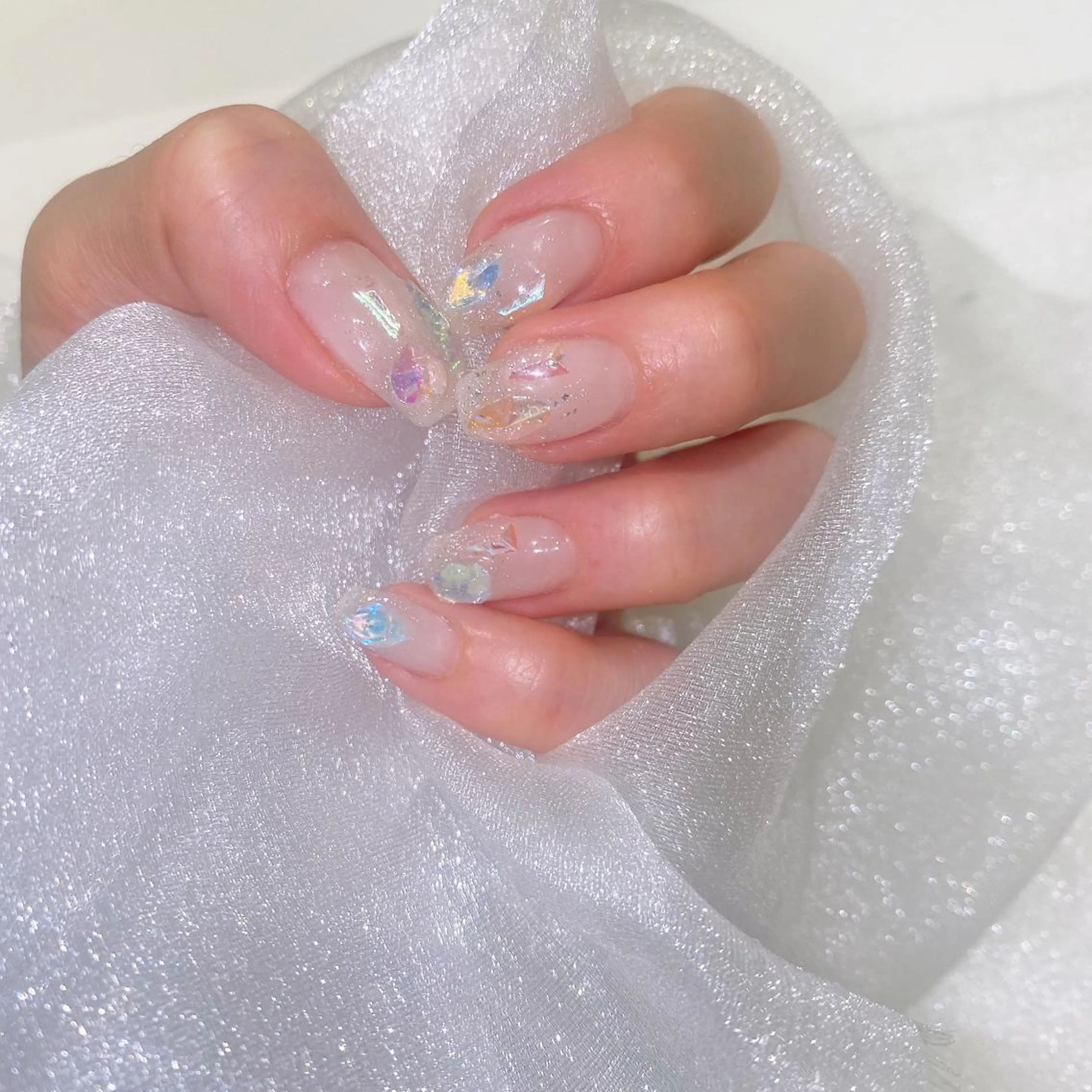 ネイル オーロラネイル フラッシュネイル フットネイル フレンチネイル ジェルネイル ハンドネイル Mitsunaka rieのネイルデザイン