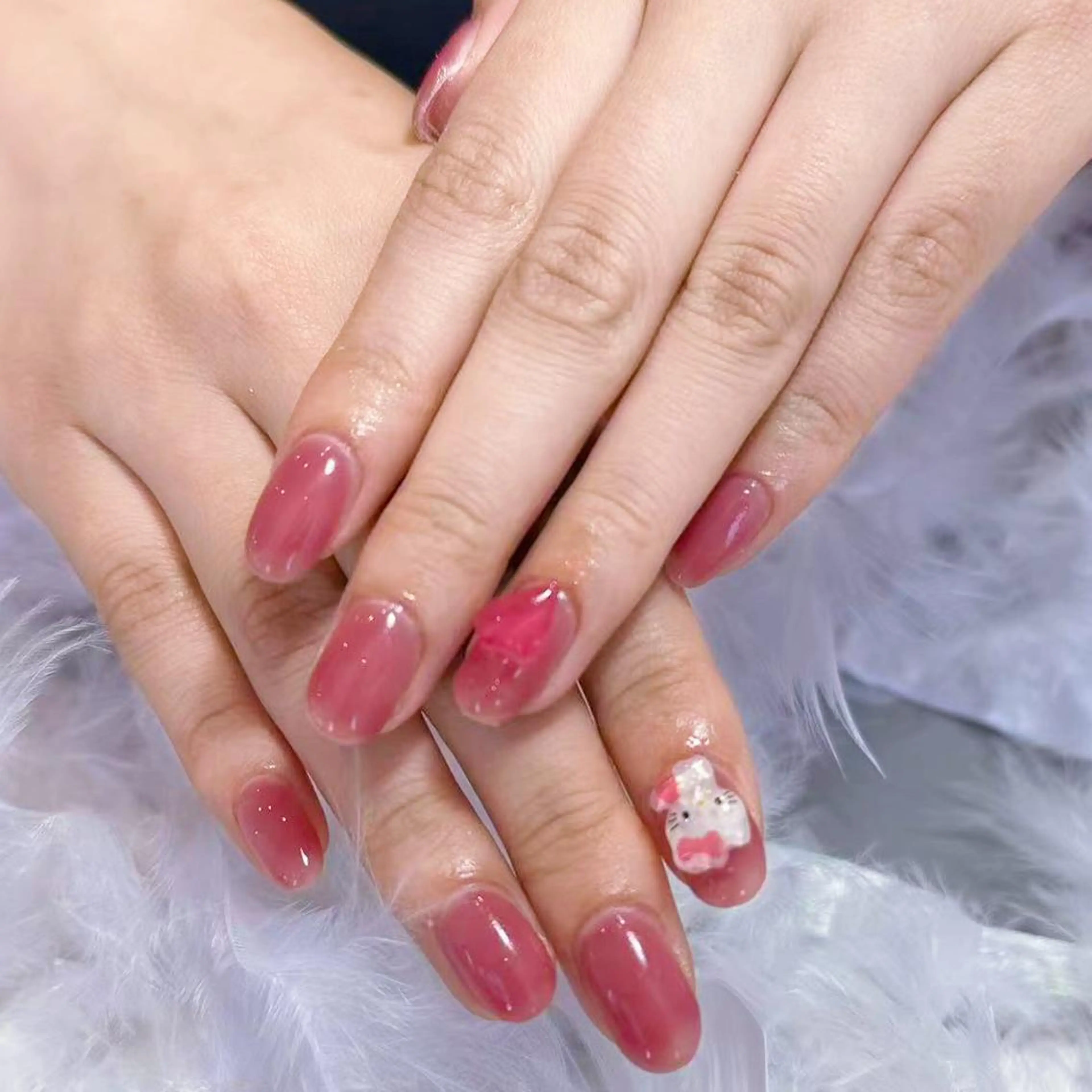 ネイル アートネイル オーロラネイル ガーリー キラキラネイル 韓国ネイル ハンドネイル diamond ♥のネイルデザイン