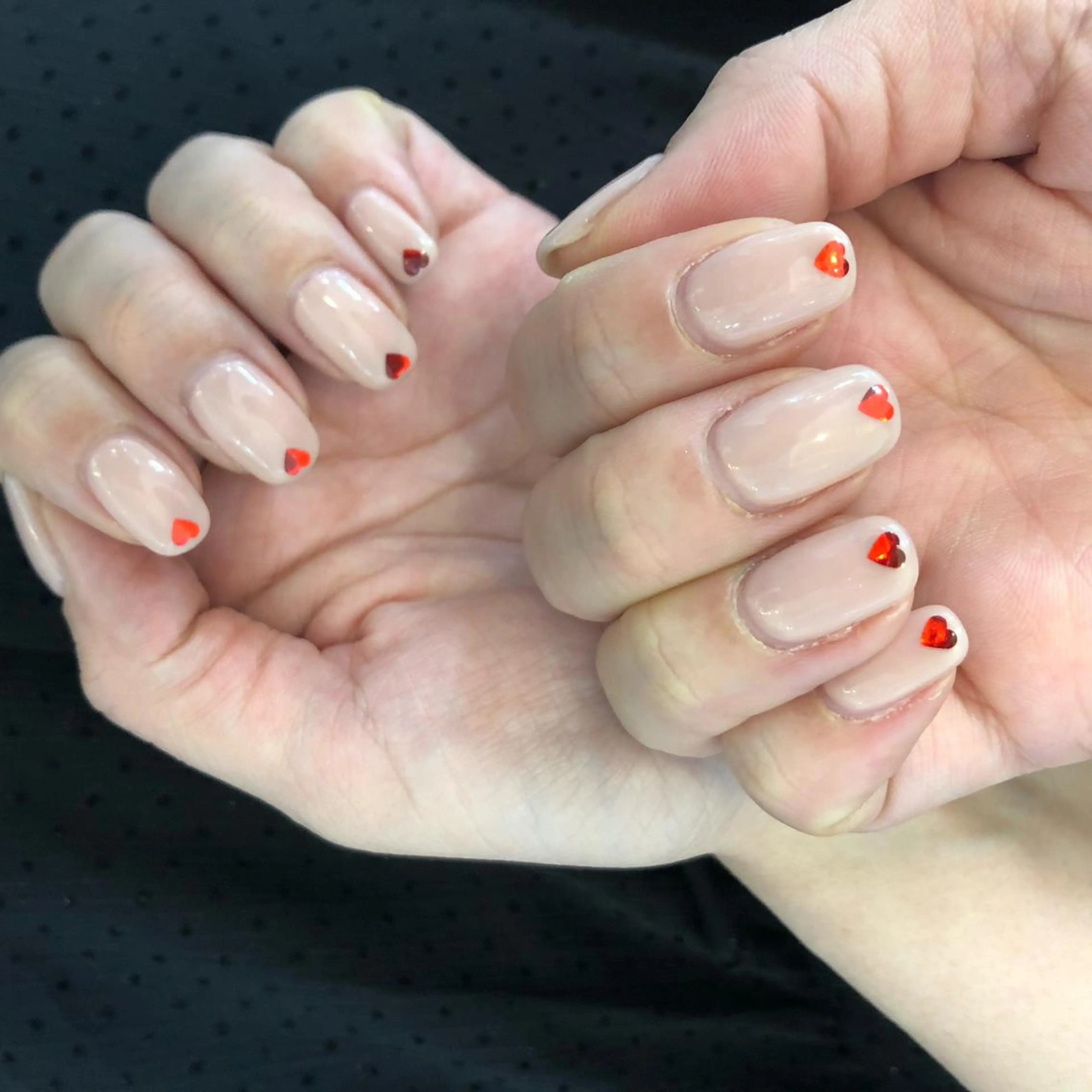 ネイル ハート ホログラムネイル シンプルネイル kiki nail 二子玉川のネイルデザイン