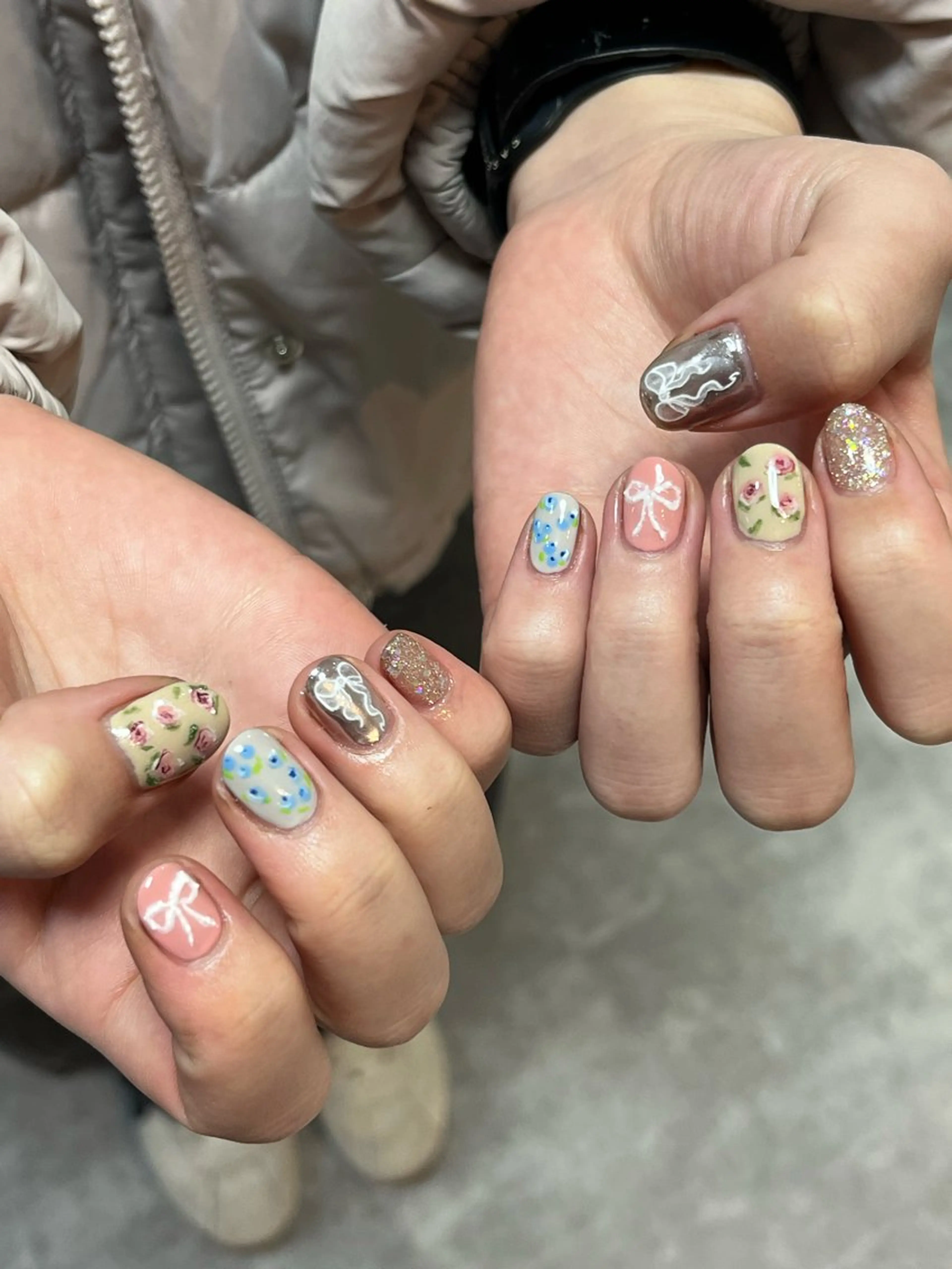 ネイル アートネイル 春ネイル ハンドネイル NailByua 武蔵新城徒歩4分のネイルデザイン