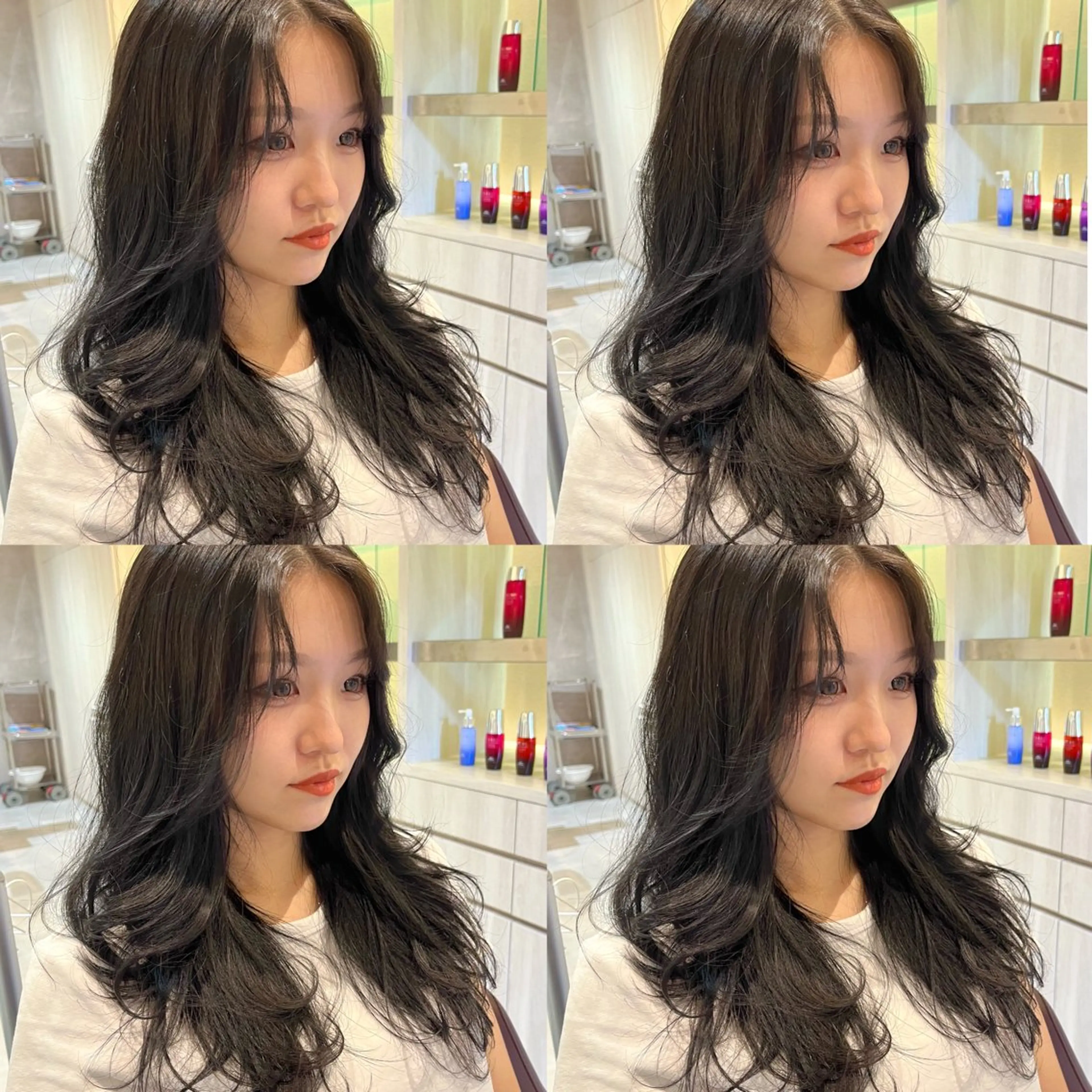 前髪カット&顔周りカット+イルミナカラー&エヌドットカラー+ハホニコ3ステップトリートメント(艶カラー、ブリーチなし)の写真