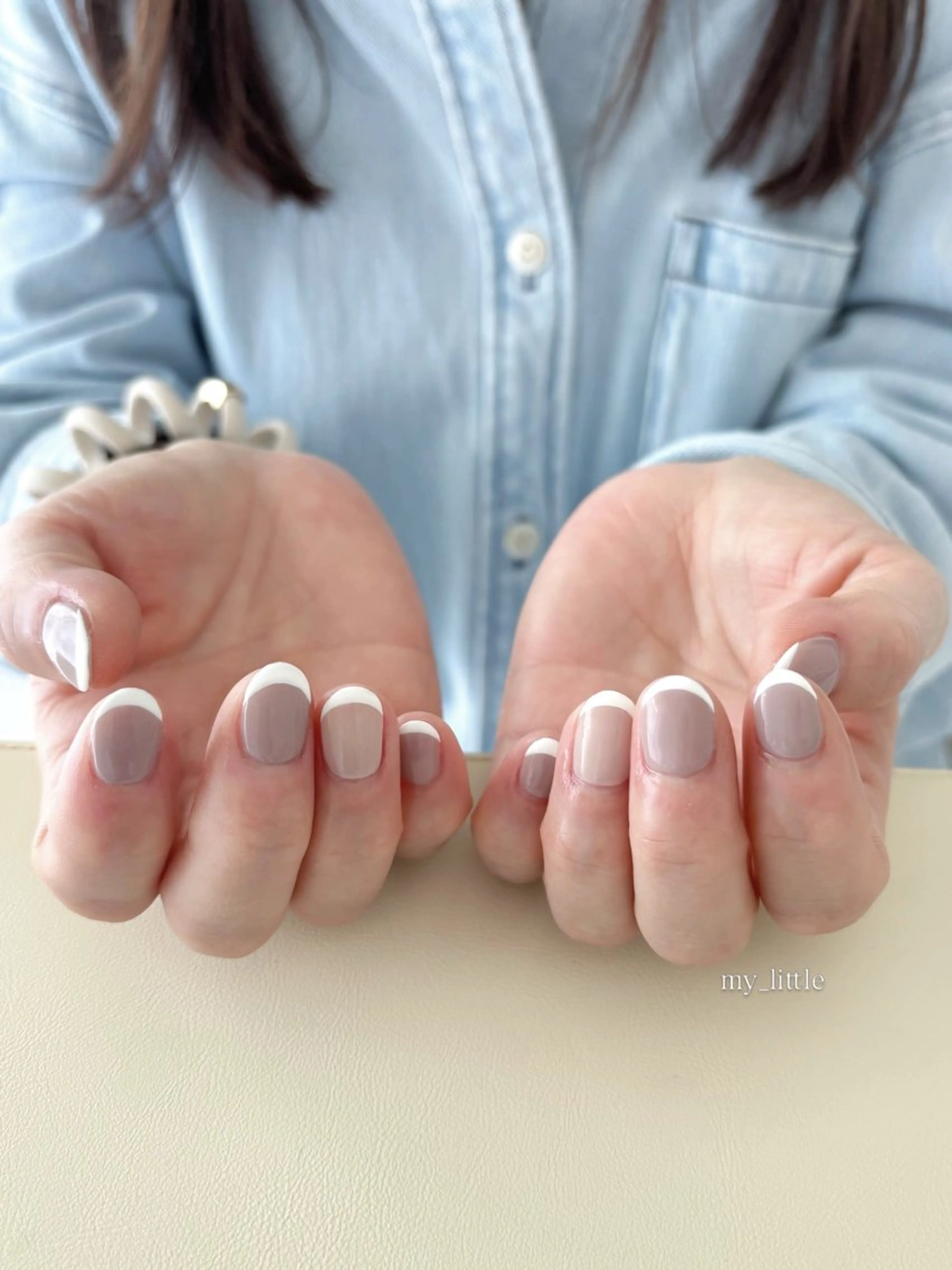 ネイル フレンチネイル 春ネイル my little 𖠿 .゜のネイルデザイン