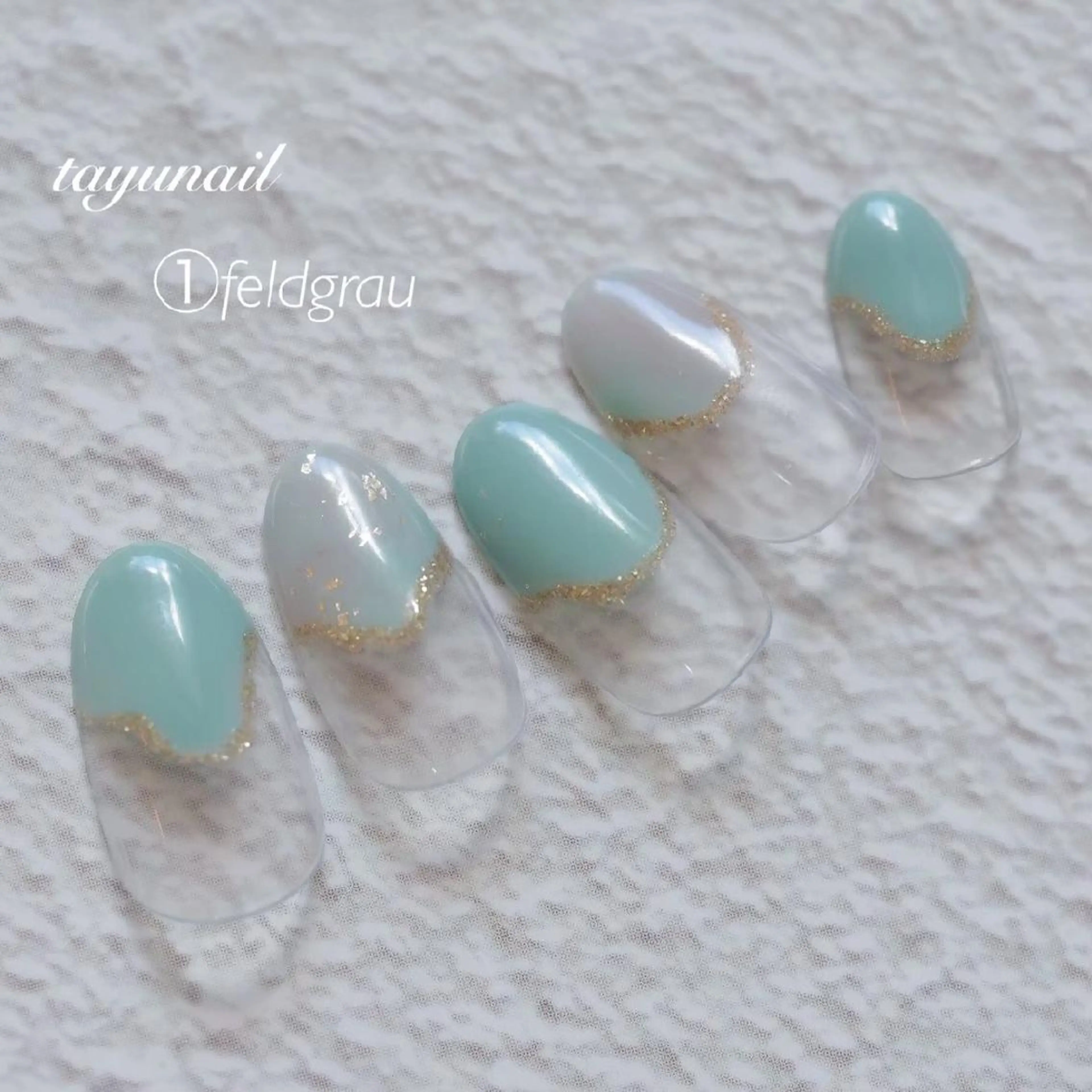 ネイル アートネイル ブルー フレンチネイル ジェルネイル ワンカラーネイル ネイルサロン・ネイルスクール　たゆnail所属・ネイルサロン 【たゆnail】のネイルデザイン