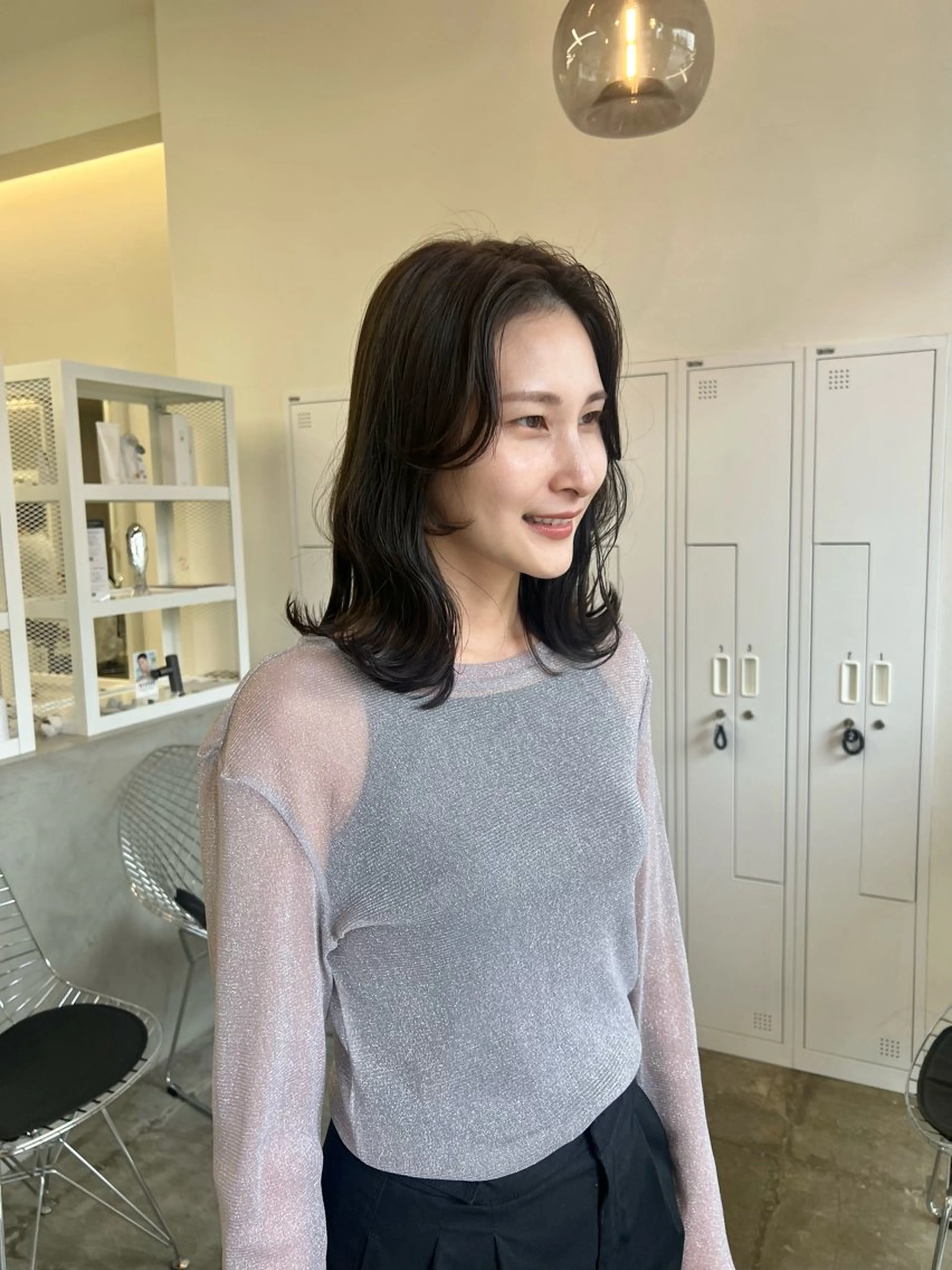 ミディアム カット ヘアカラー 近藤 千裕のヘアスタイル