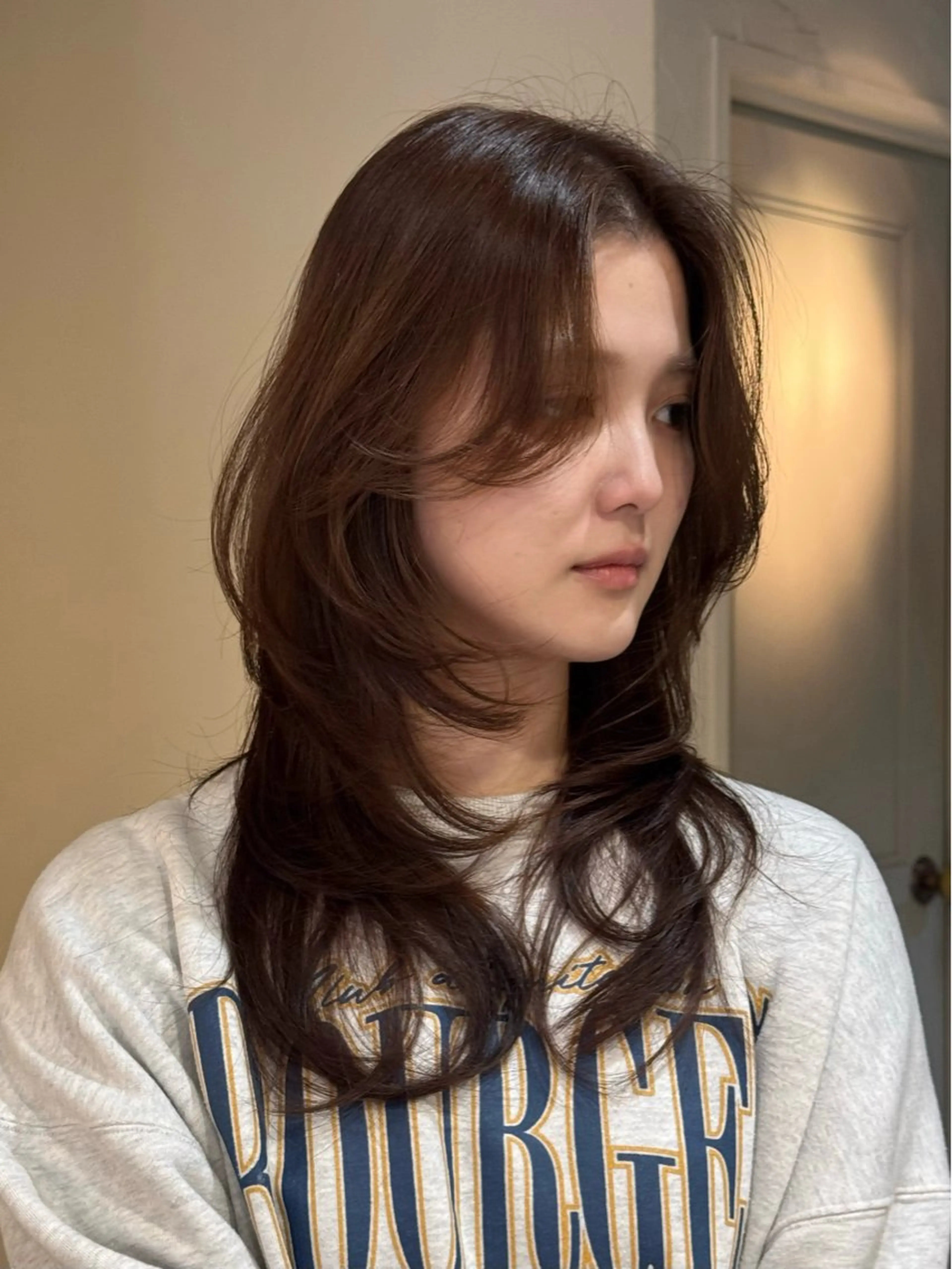 ロング カラー カット ヘアカラー ワンカールで盛れる レイヤー🎀Macoのヘアスタイル