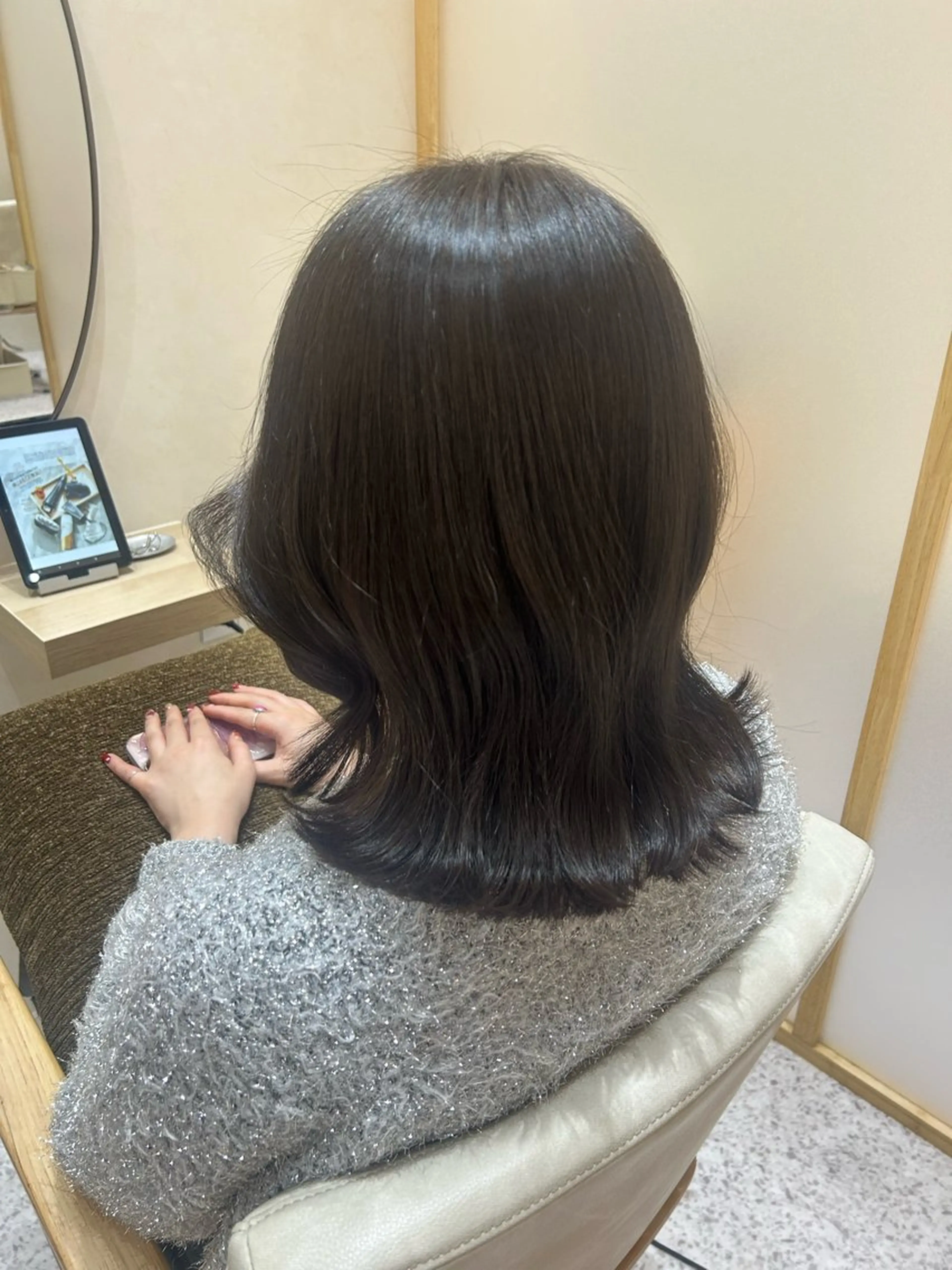 ミディアム カット ヘアカラー トリートメント Yamamoto 半個室美容室zinaのヘアスタイル