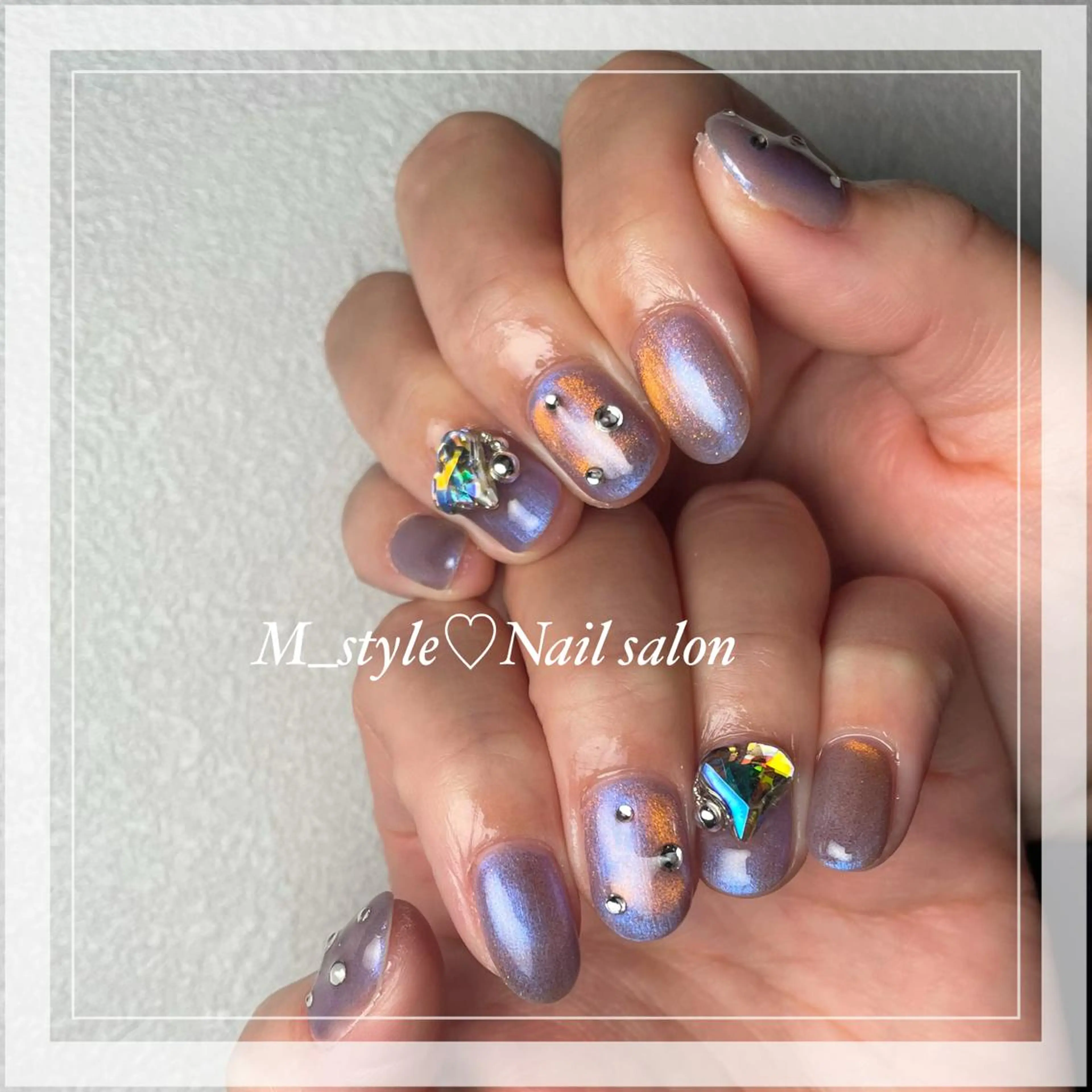 ショート ネイル フレンチネイル ジェルネイル ロングネイル マグネットネイル スカルプネイル 下妻市ﾈｲﾙｻﾛﾝ M_styleのネイルデザイン