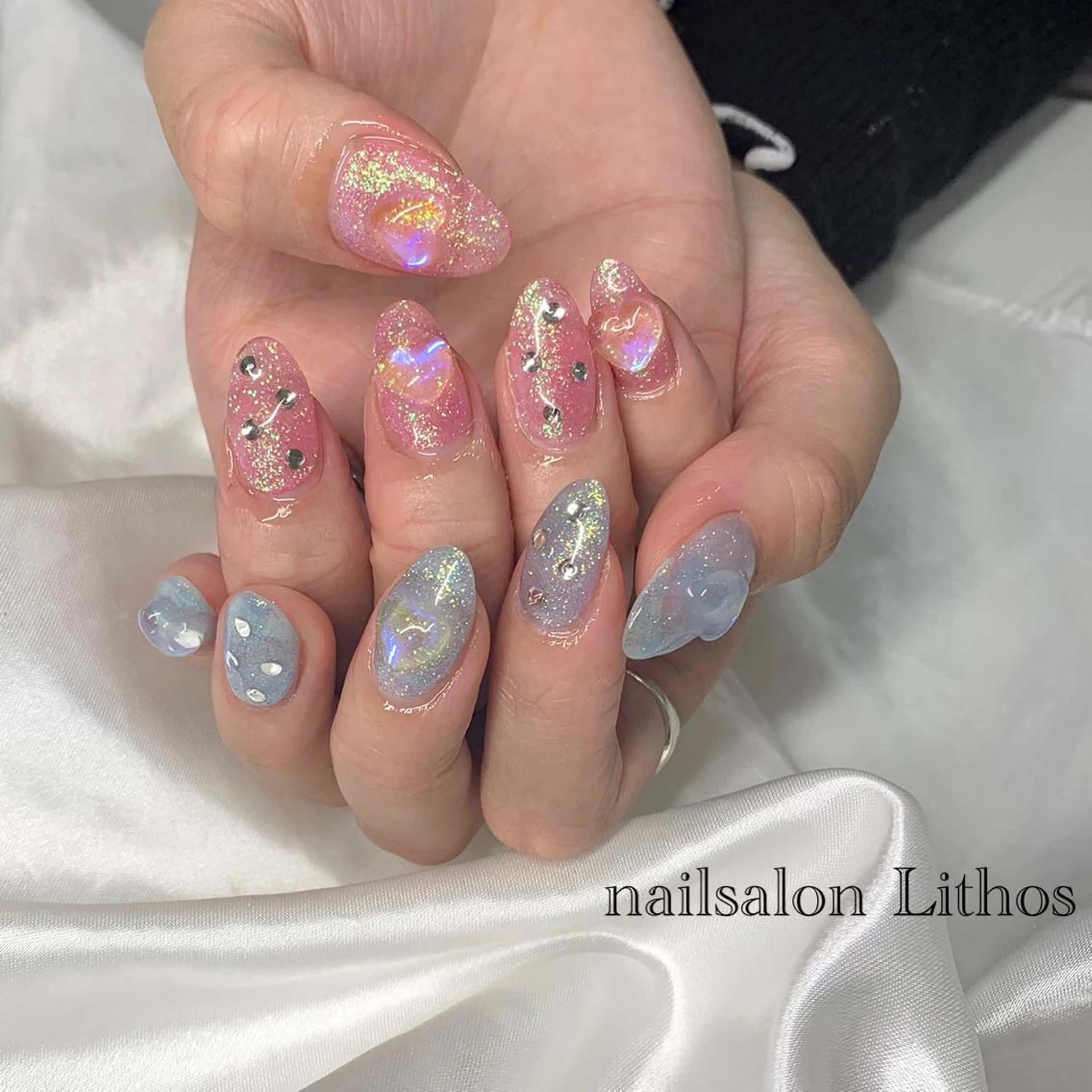 ネイル 氷ネイル・うるうるネイル ぷっくりネイル ハンドネイル nailsalon Lithos所属・nailsalon Recontreのネイルデザイン