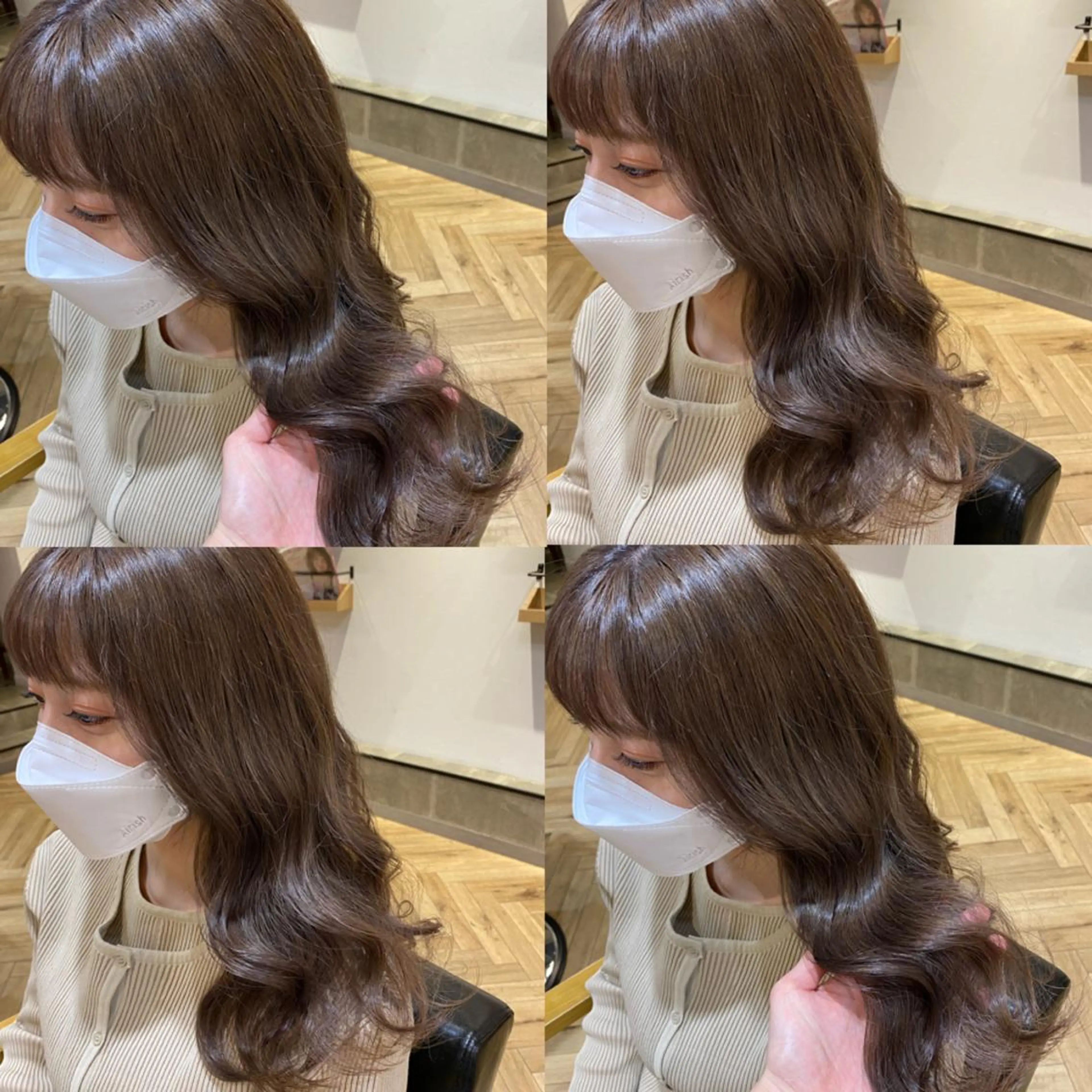 ロング カラー ベージュカラー ブリーチ 透明感カラー 艶カラー/韓国顔周り 🎀mamiのヘアスタイル