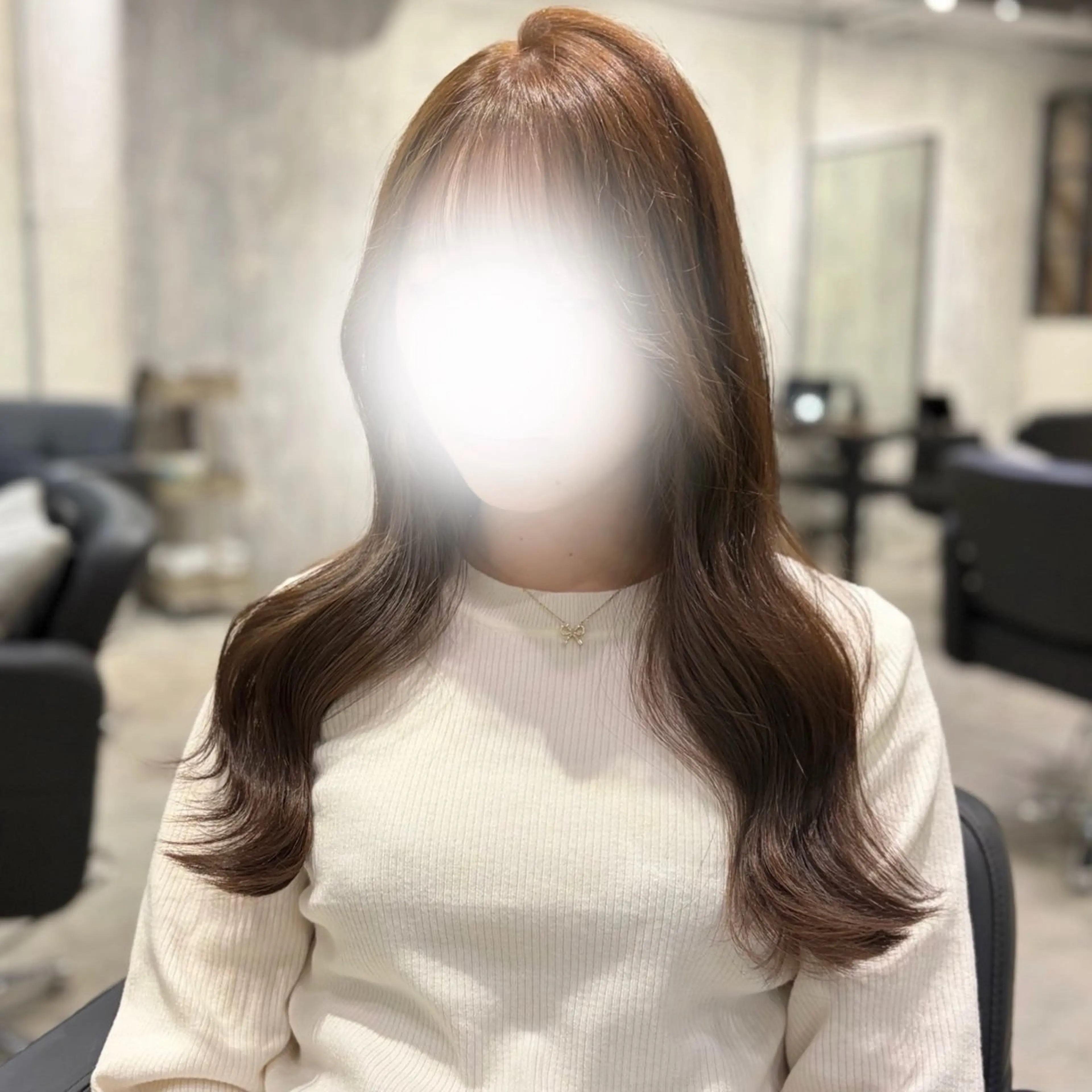 ロング カラー 透明感カラー カット ヘアカラー トリートメント shiori/透明感 /顔周り/髪質改善のヘアスタイル