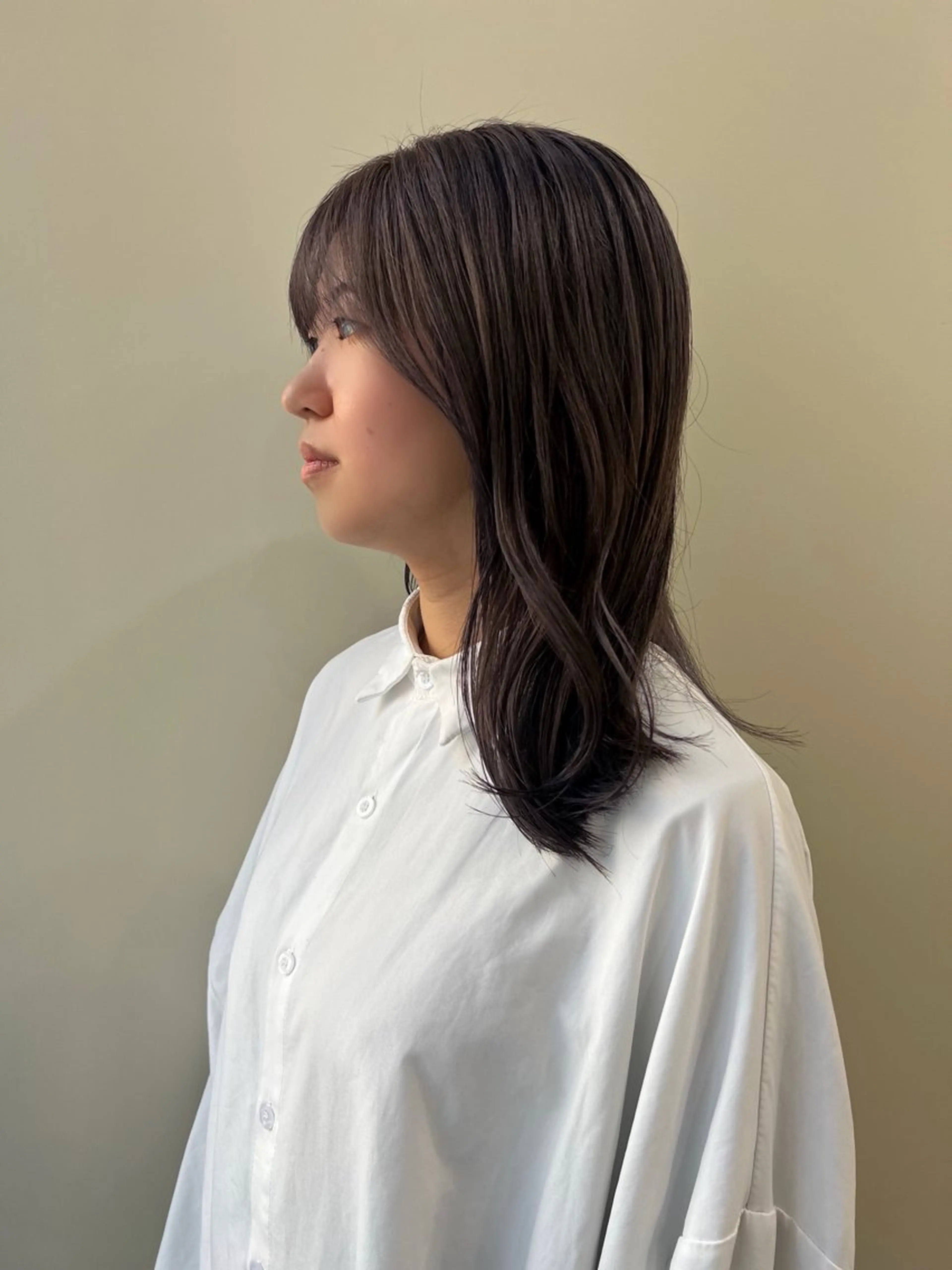 セミロング カラー カット ヘアカラー tomu/天神大名/ 透明感カラー🐧のヘアスタイル