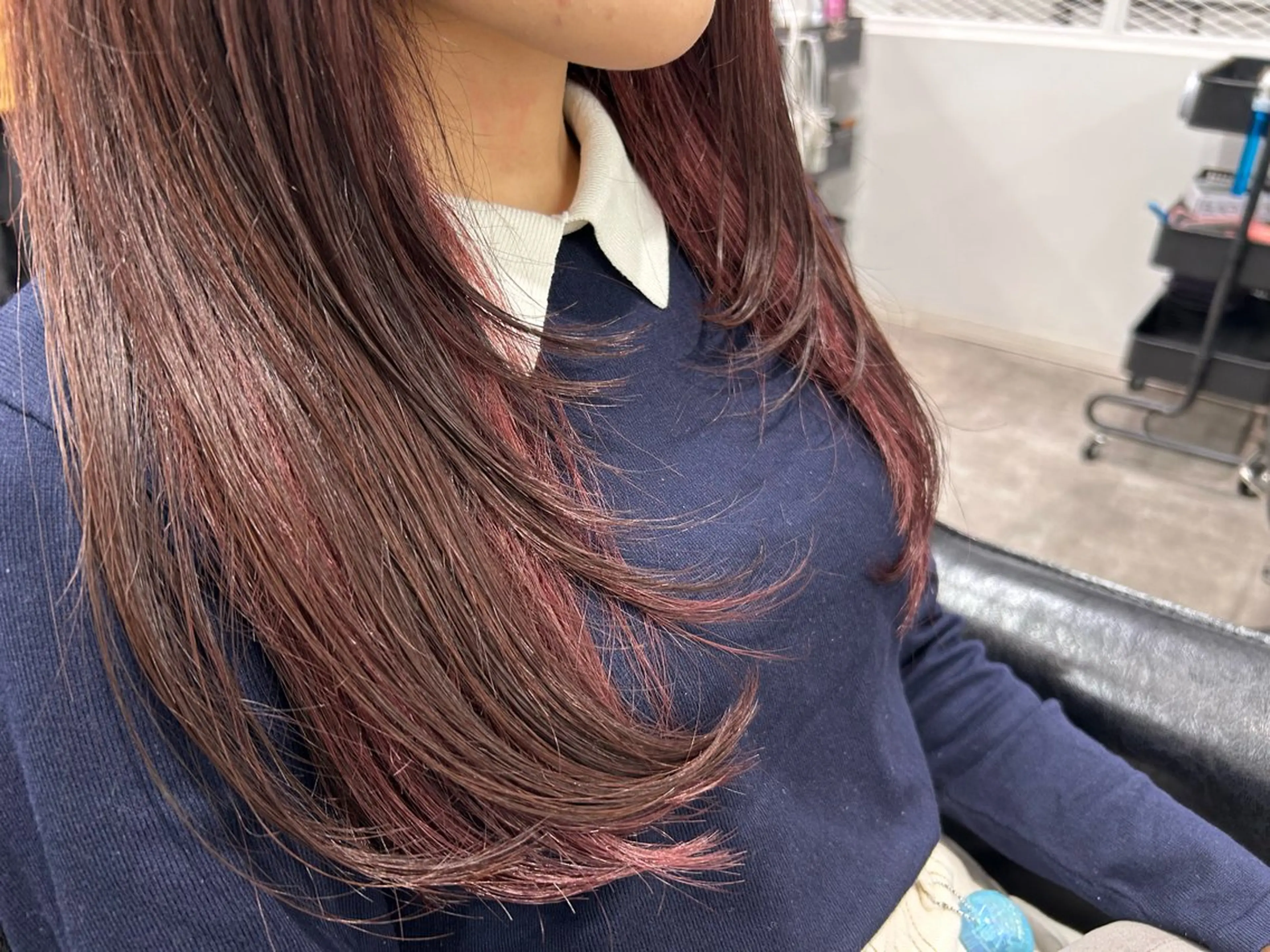 セミロング 顔まわりレイヤー レイヤーカット ボブ/透明感カラー/ 髪質改善/🌙/ルナのヘアスタイル