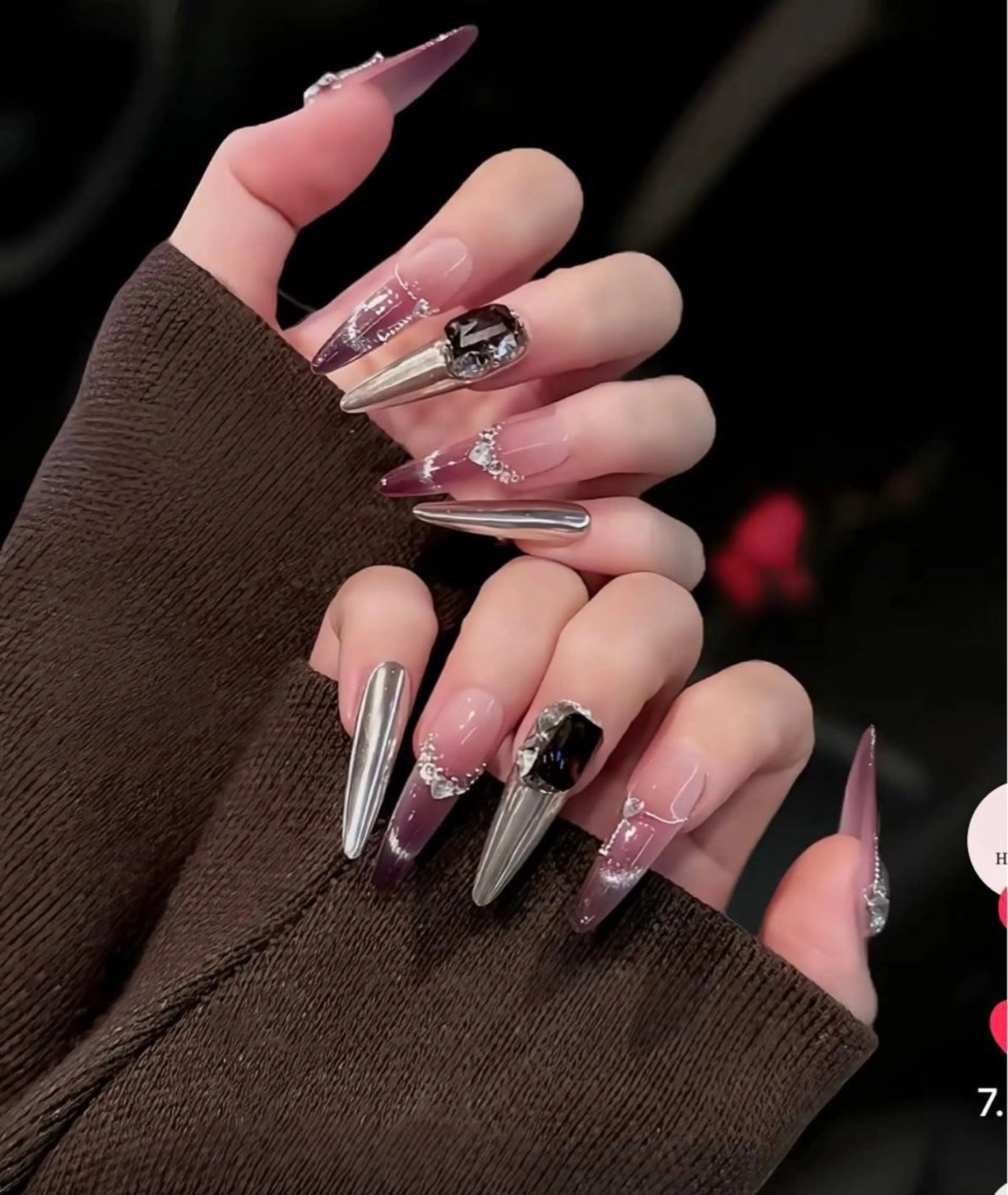 ネイル アートネイル フレンチネイル ジェルネイル 韓国ネイル ミラーネイル Rin Nail 新大久保店のネイルデザイン