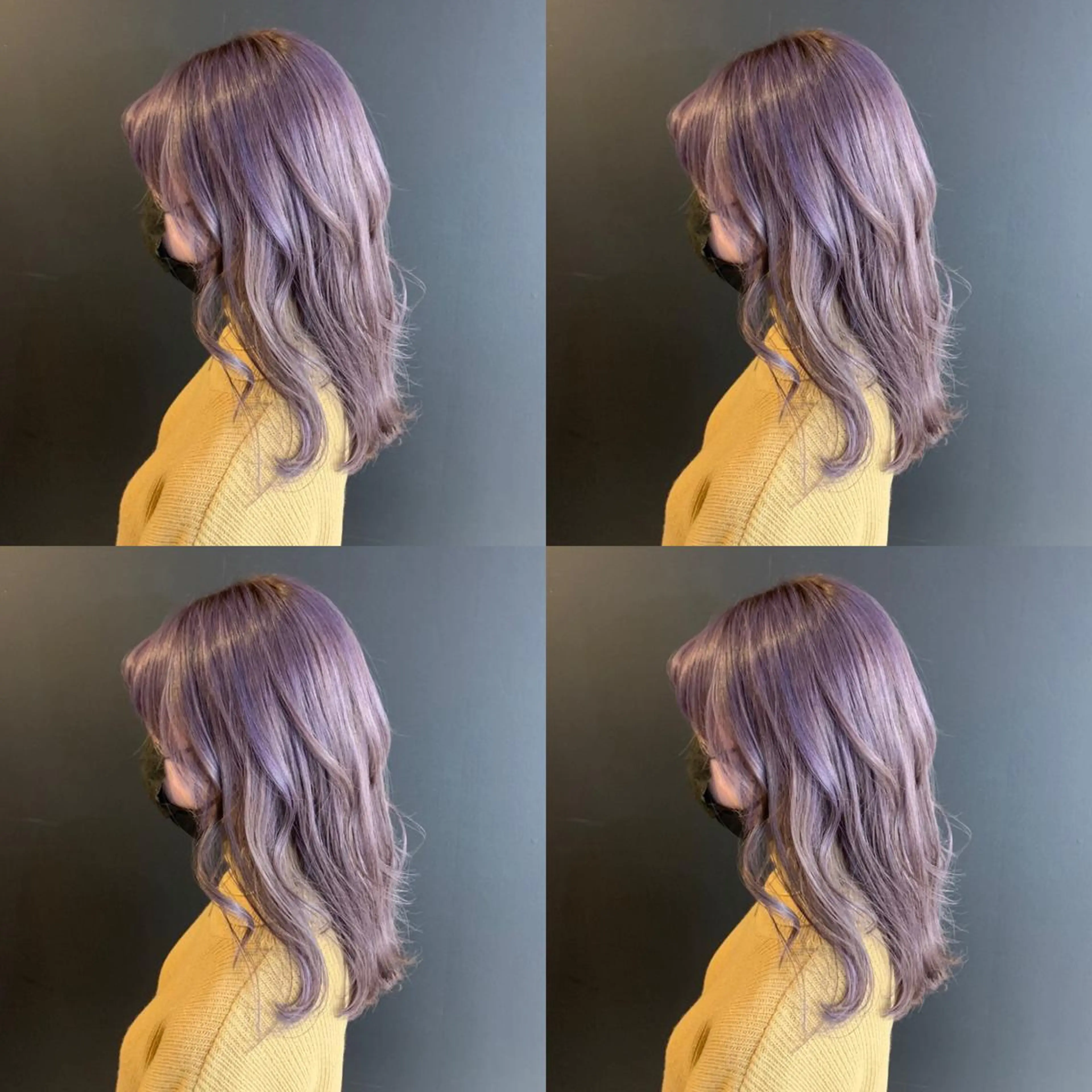 セミロング カラー ラベンダーカラー ヘアカラー トリートメント ✨髪質改善✖︎韓国 レイヤー✨ナカムラのヘアスタイル