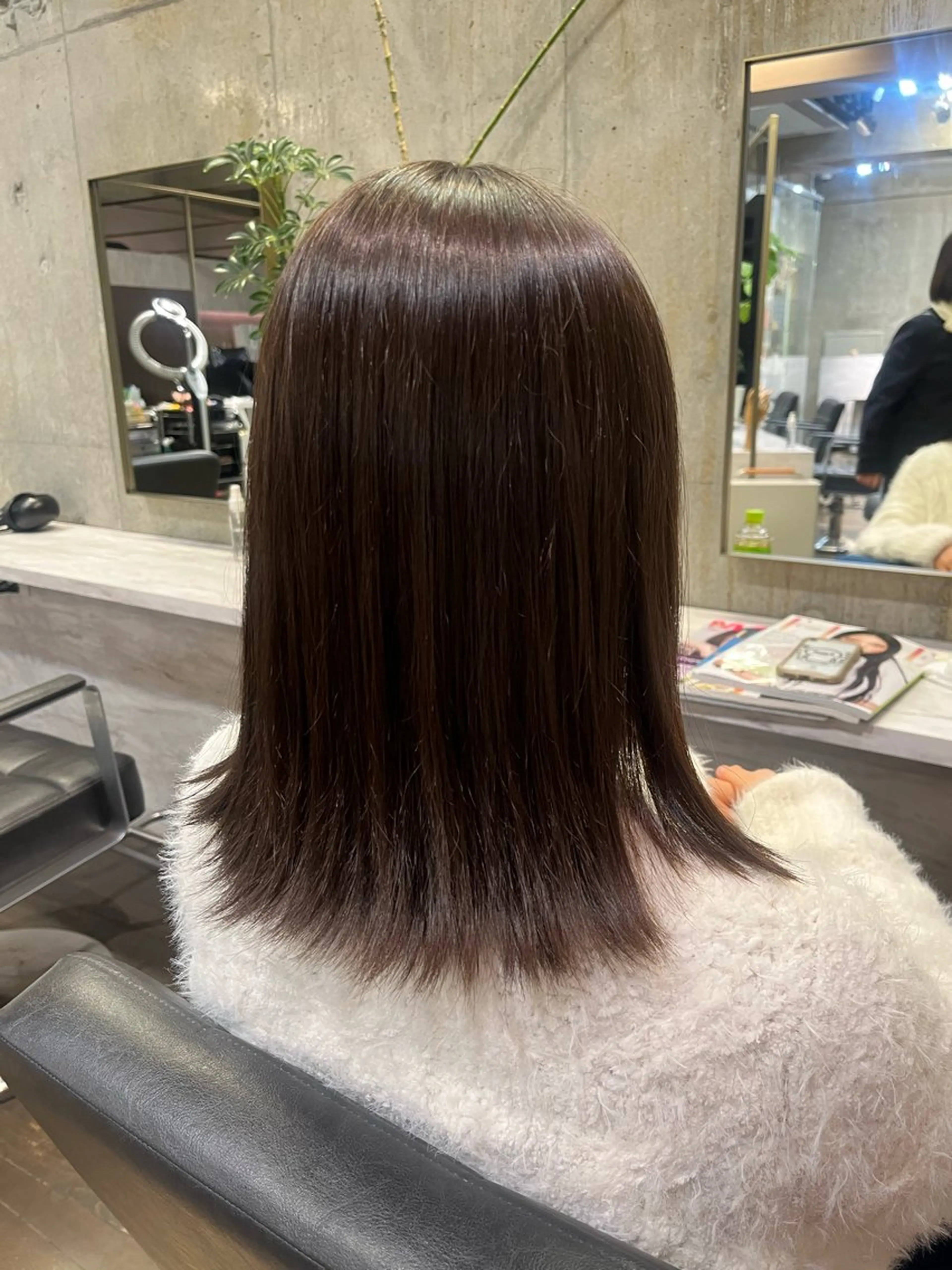 セミロング パーマ セミロングパーマ ストレートパーマ フクシマ ココのヘアスタイル