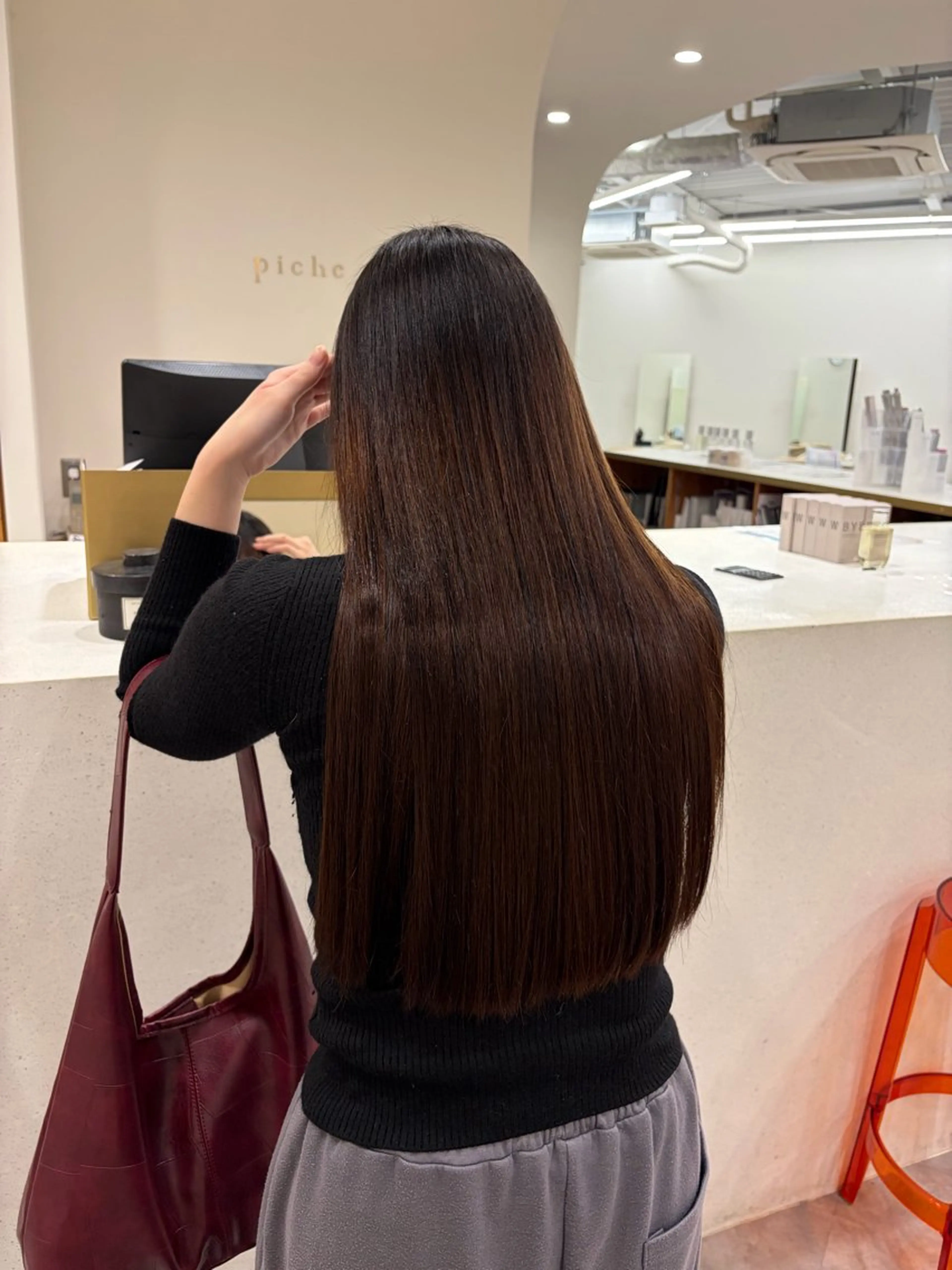 ロング 縮毛矯正 トリートメント 縮毛矯正 艶髪☆顔周りカット /秋田 遥華のヘアスタイル