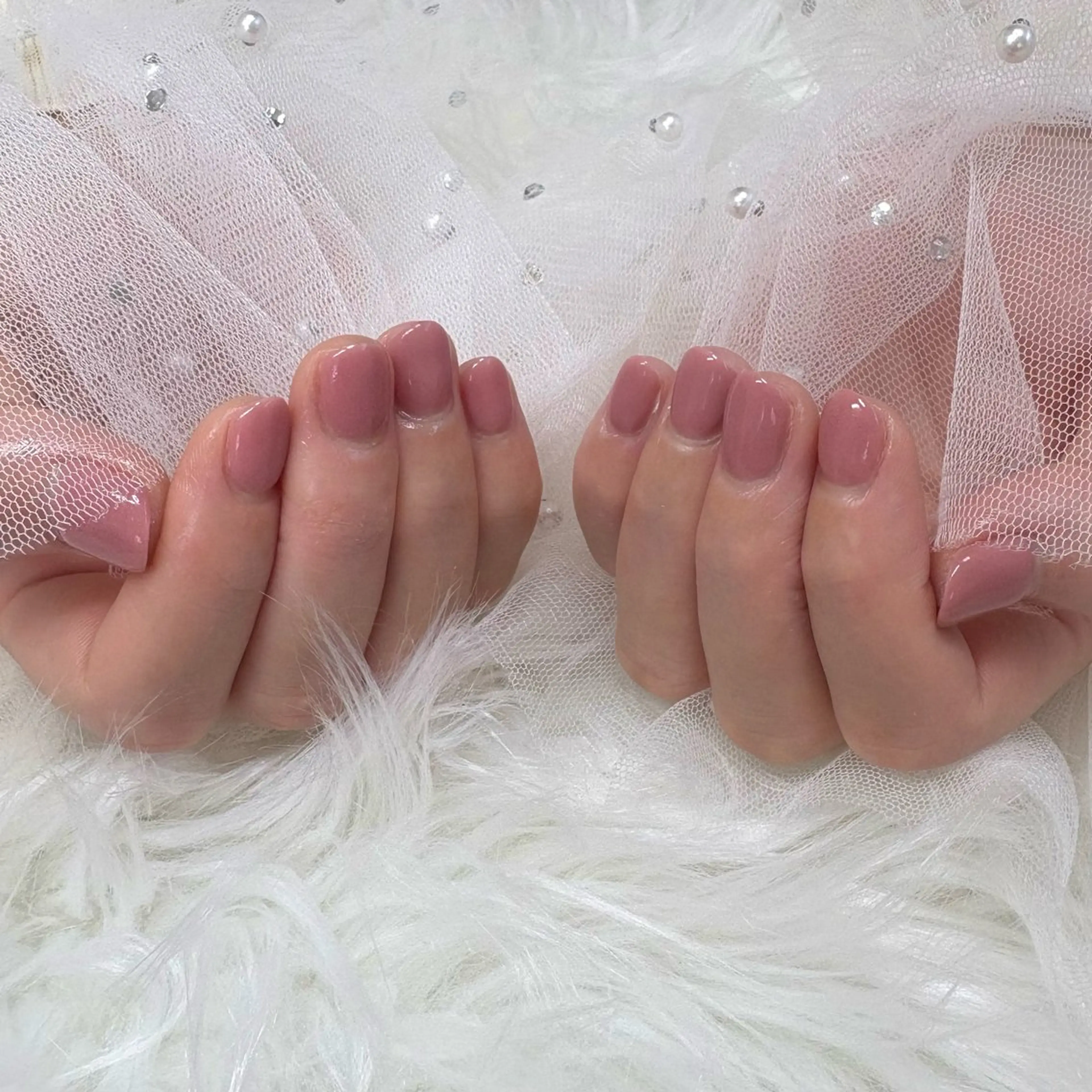 ネイル オフィスネイル ワンカラーネイル ピンク ハンドネイル SHINE nail salonのネイルデザイン