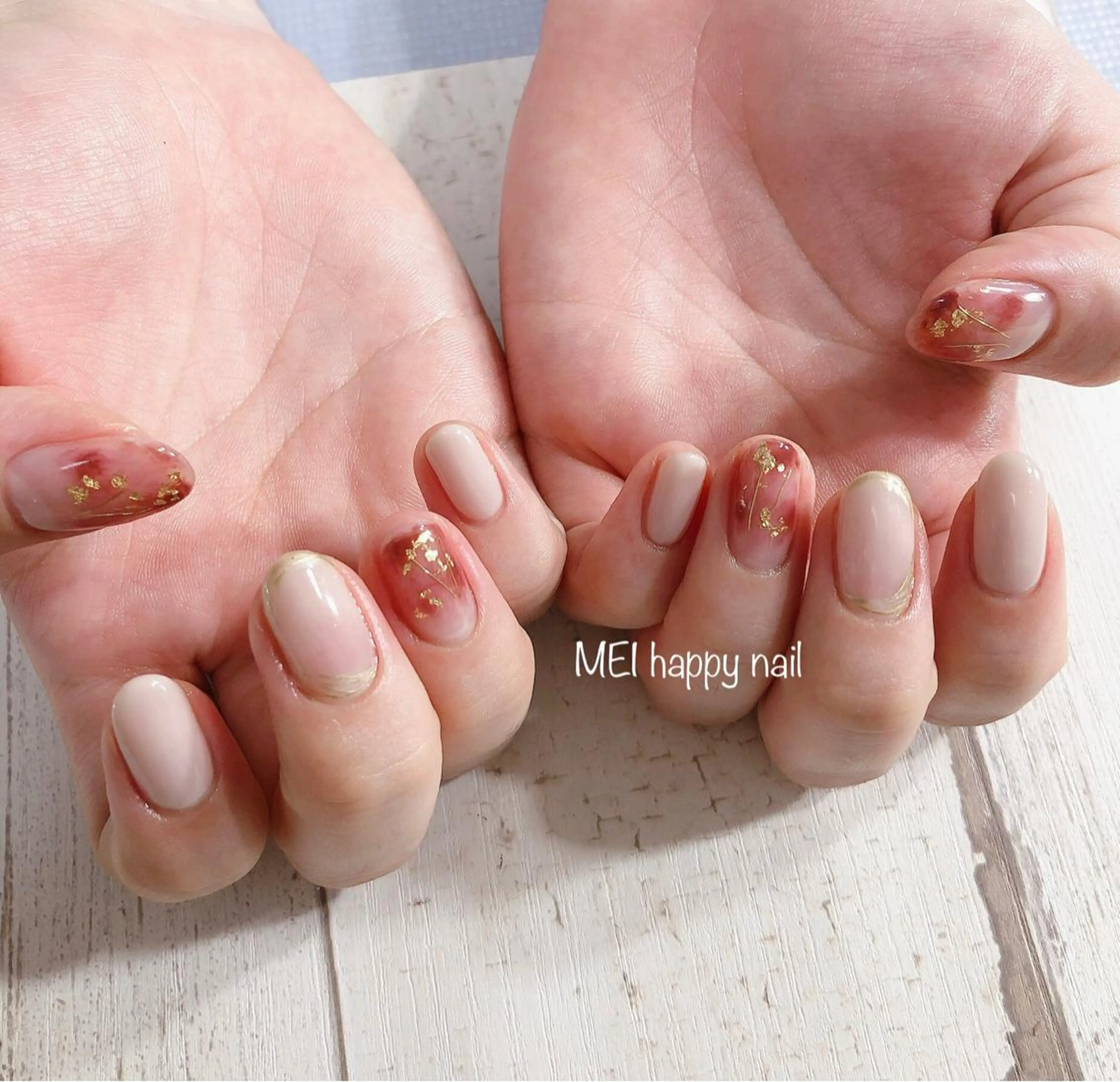 ネイル 北浦和 自爪育成ケアのネイルデザイン