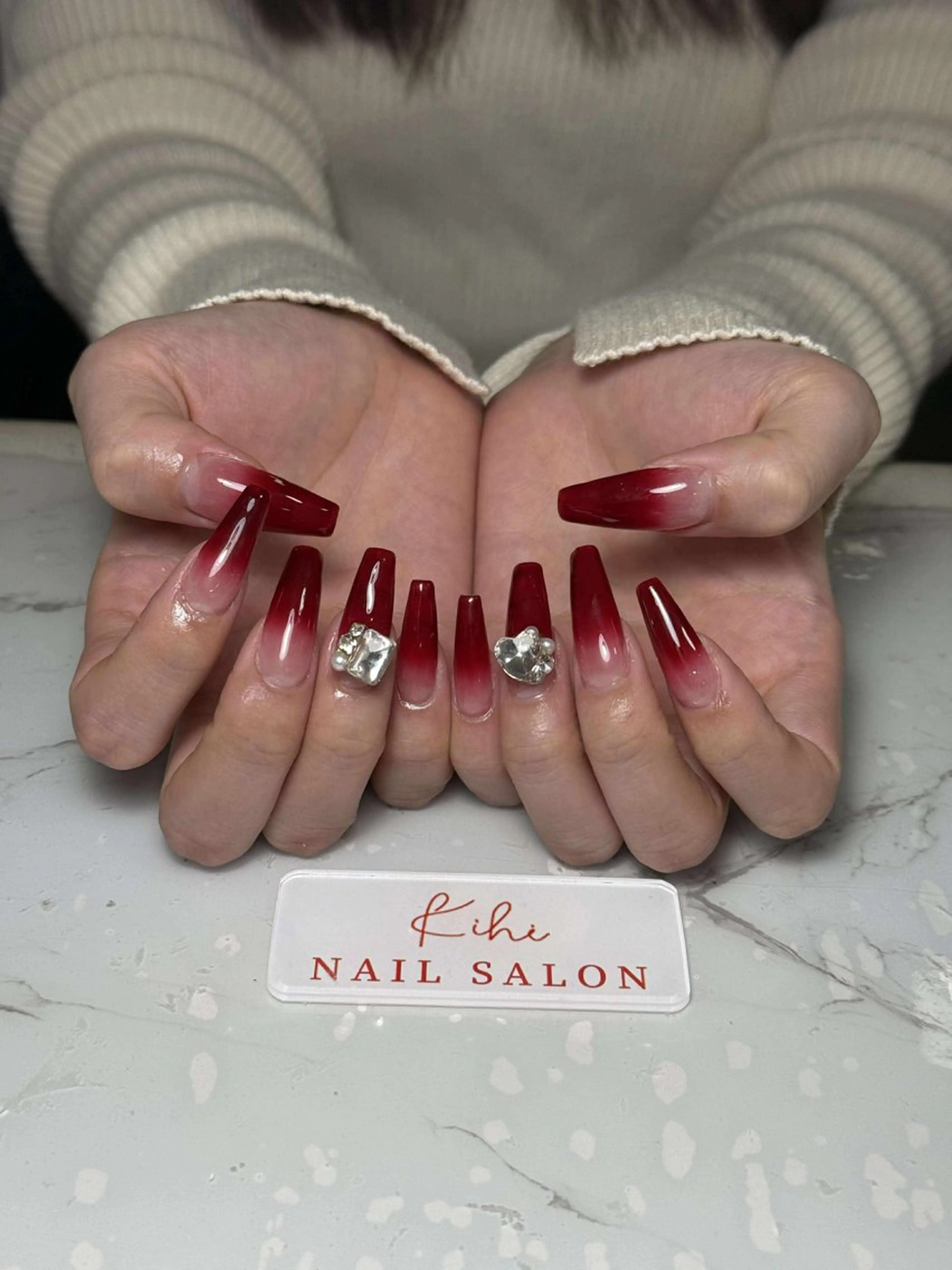 ネイル ハンドネイル ユリ🎀長さだし/ パラジェル/持ち込みのネイルデザイン