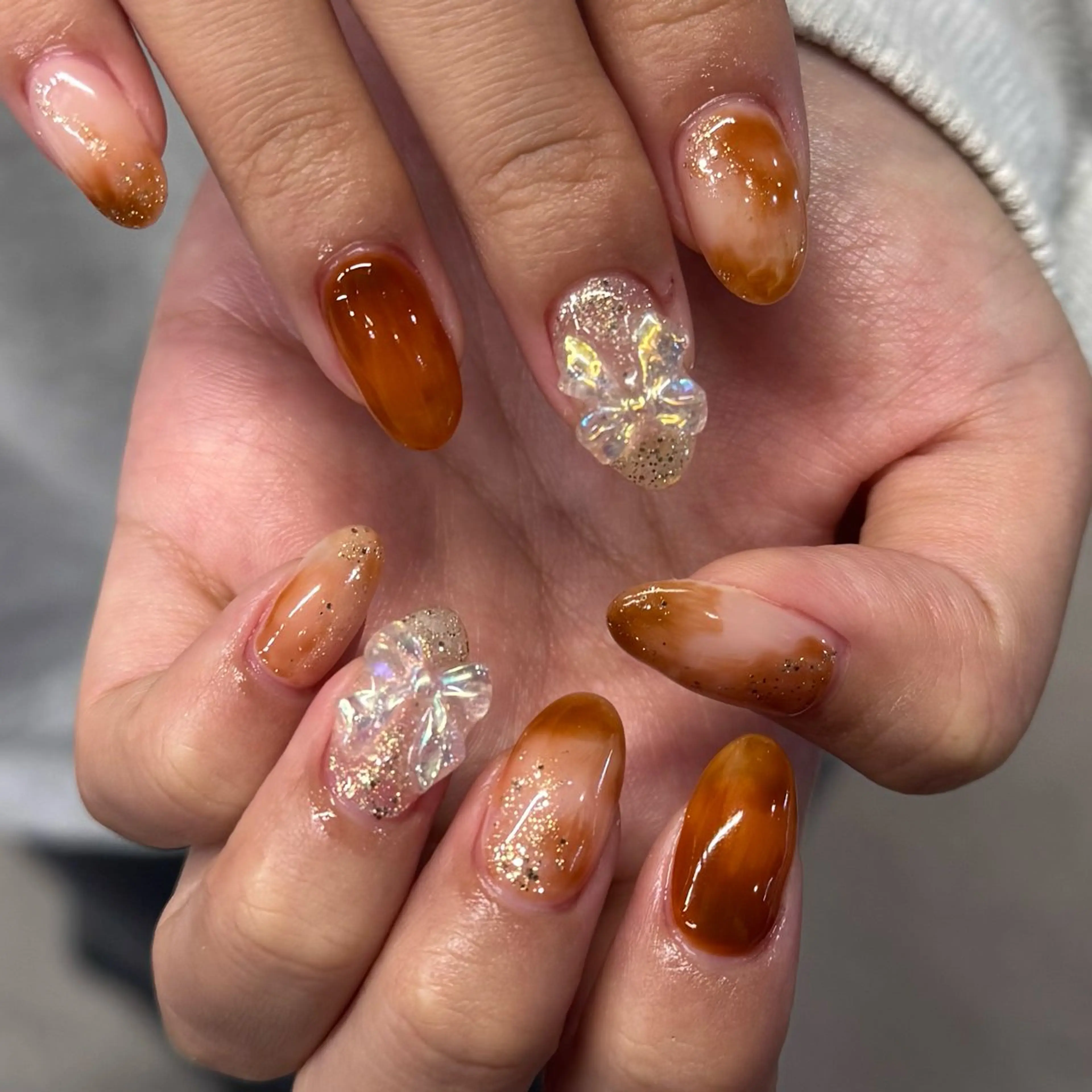 ネイル アニマル柄 ブルー ドット ジェルネイル ガーリー jouerm所属・山田 萌果のネイルデザイン