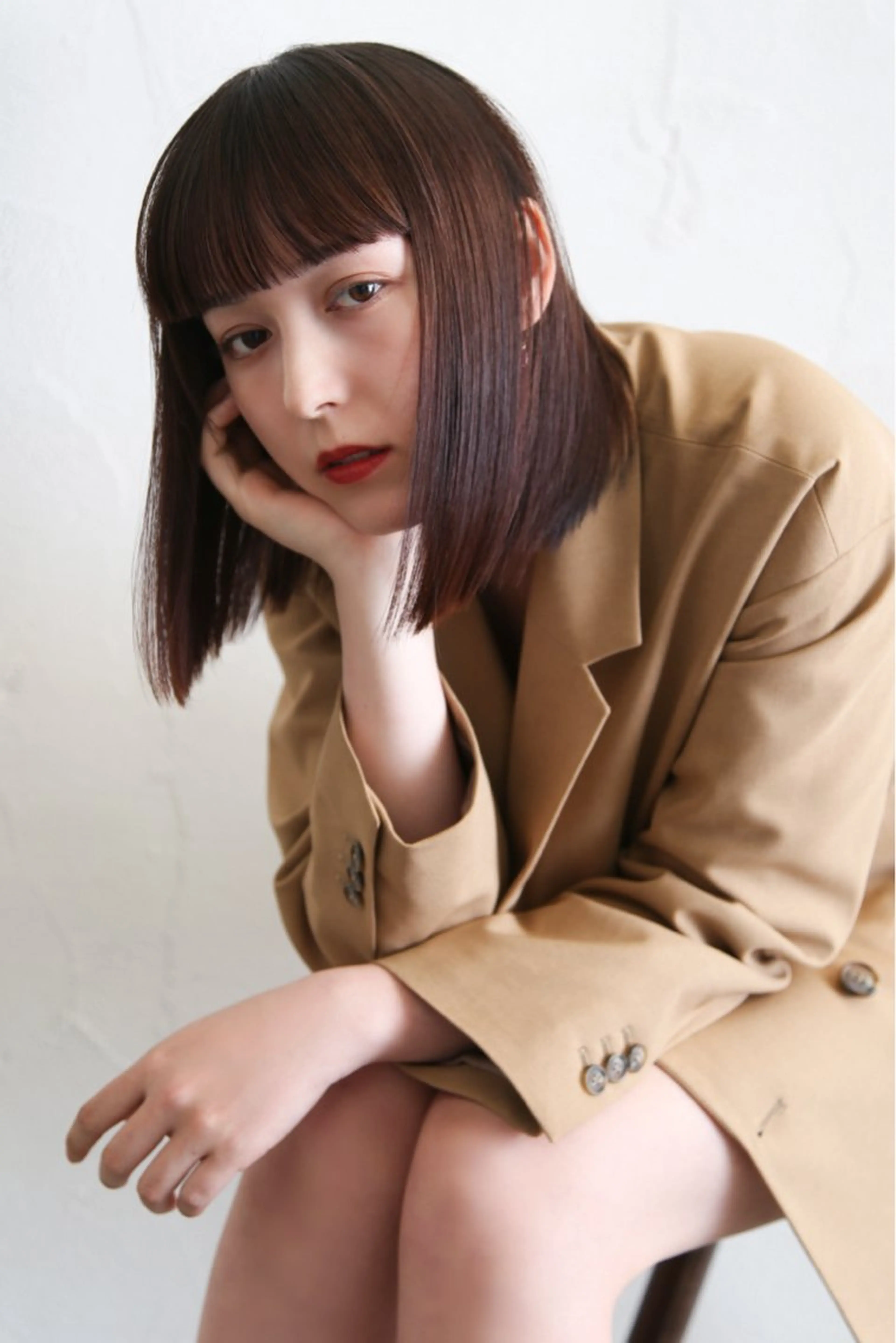 ミディアム カラー 秋葉 玲唯のヘアスタイル