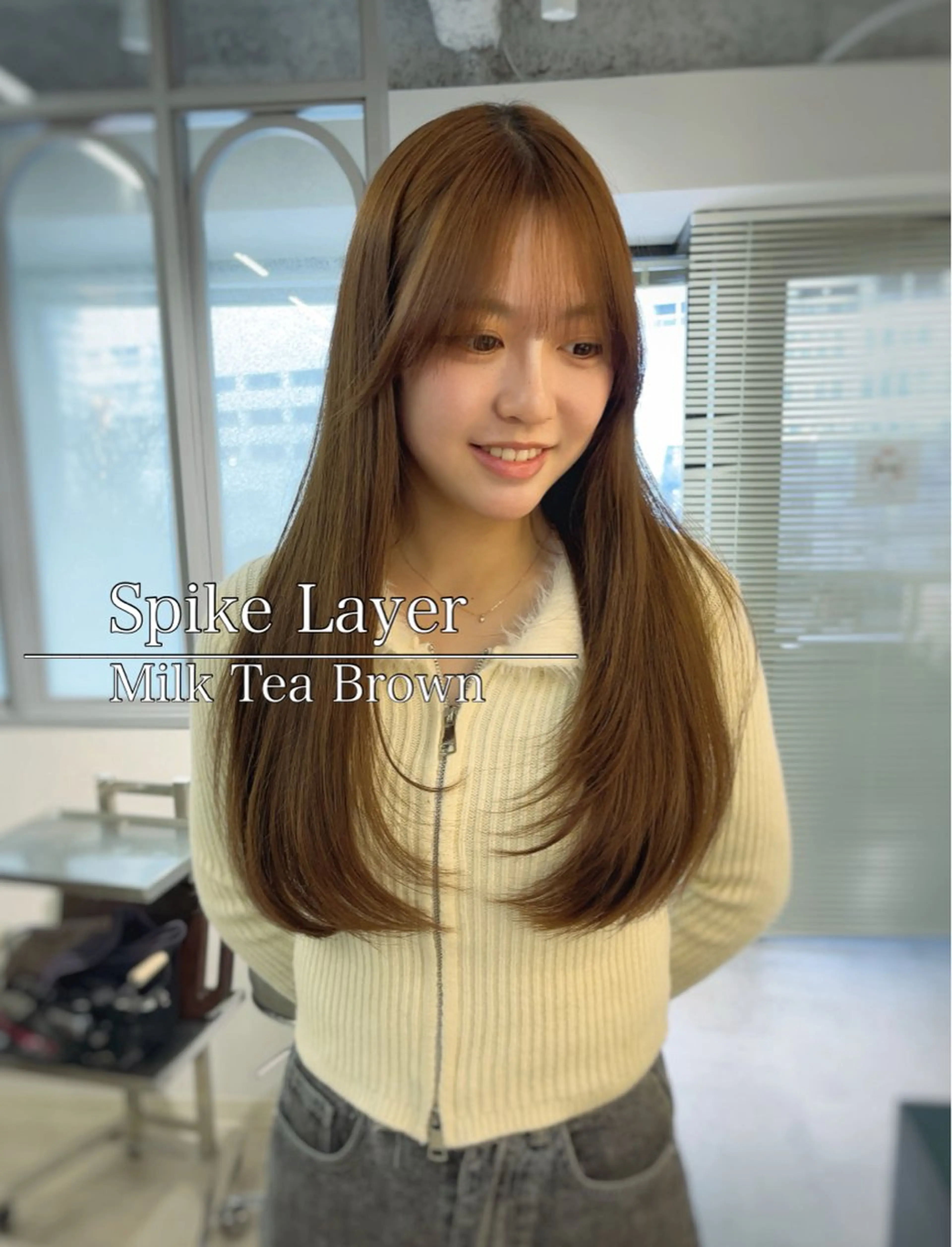 セミロング カラー ヘアアレンジ 透明感カラー 顔周りカット レイヤーカット トリートメント カット ヘアカラー トリートメント ヘッドスパ ヘアセット ®️レイヤー/透明感 カラー/星野六三四のヘアスタイル