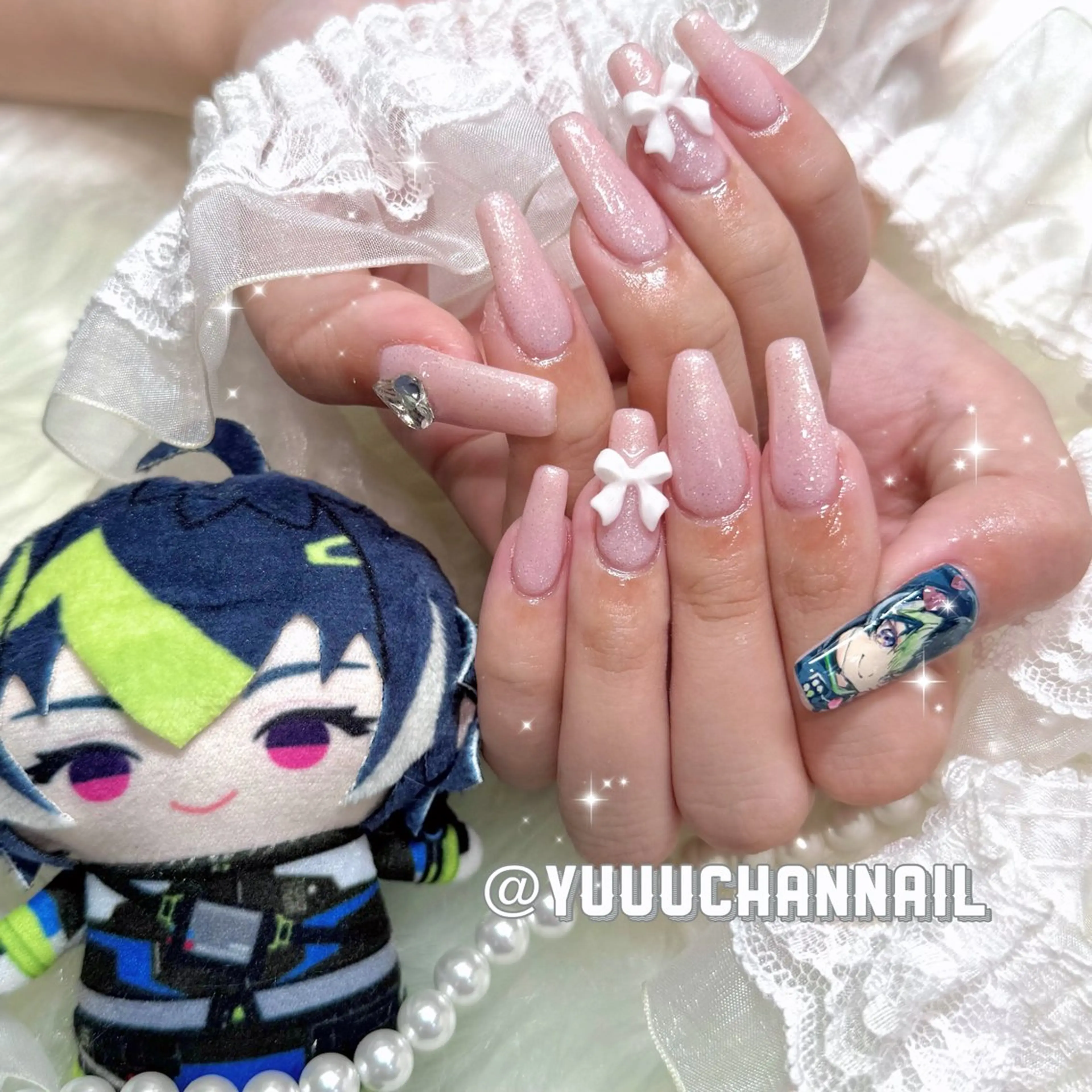 🐾ご新規様限定🐶🩵痛ネイル1本+長さだし10本込ワンカラー🩵【初回オフ無料】の写真