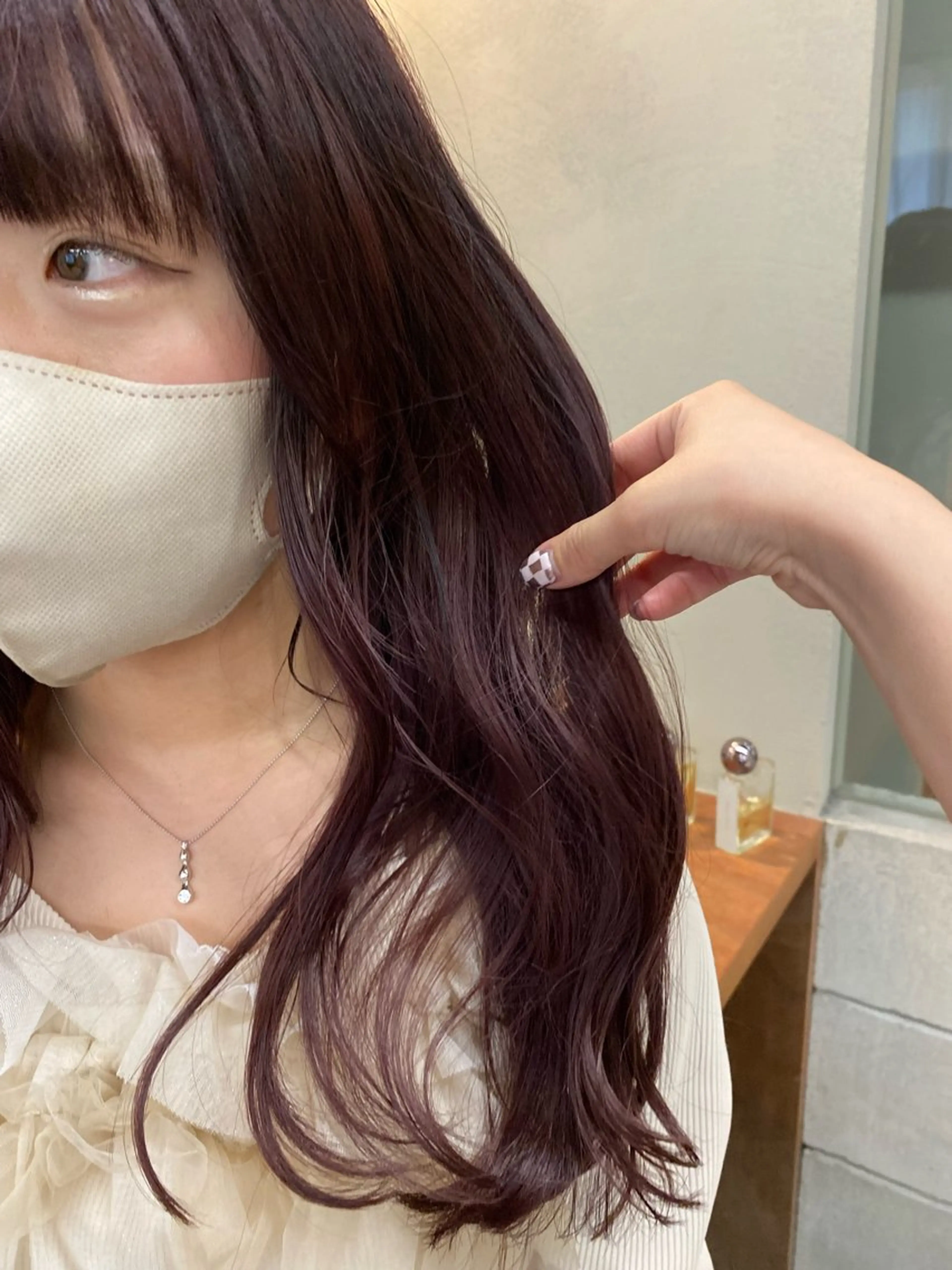 ロング カラー ラベンダーカラー ラベンダーピンク ピンクカラー カット ヘアカラー トリートメント NIKO/名古屋/ 伏見/花屋併設のヘアスタイル