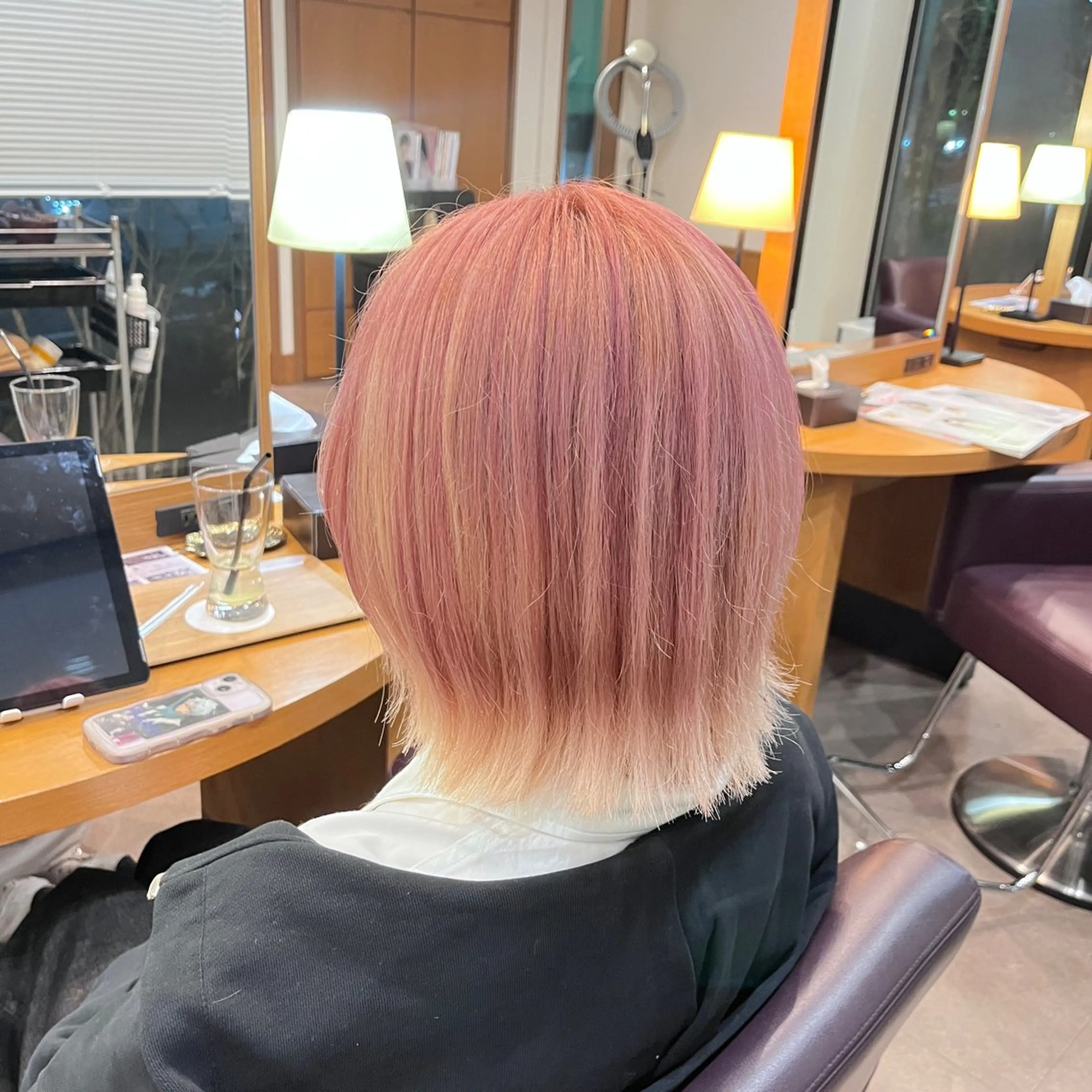 ミディアム カラー カット ヘアカラー トリートメント SOUPLE 土谷優乃のヘアスタイル