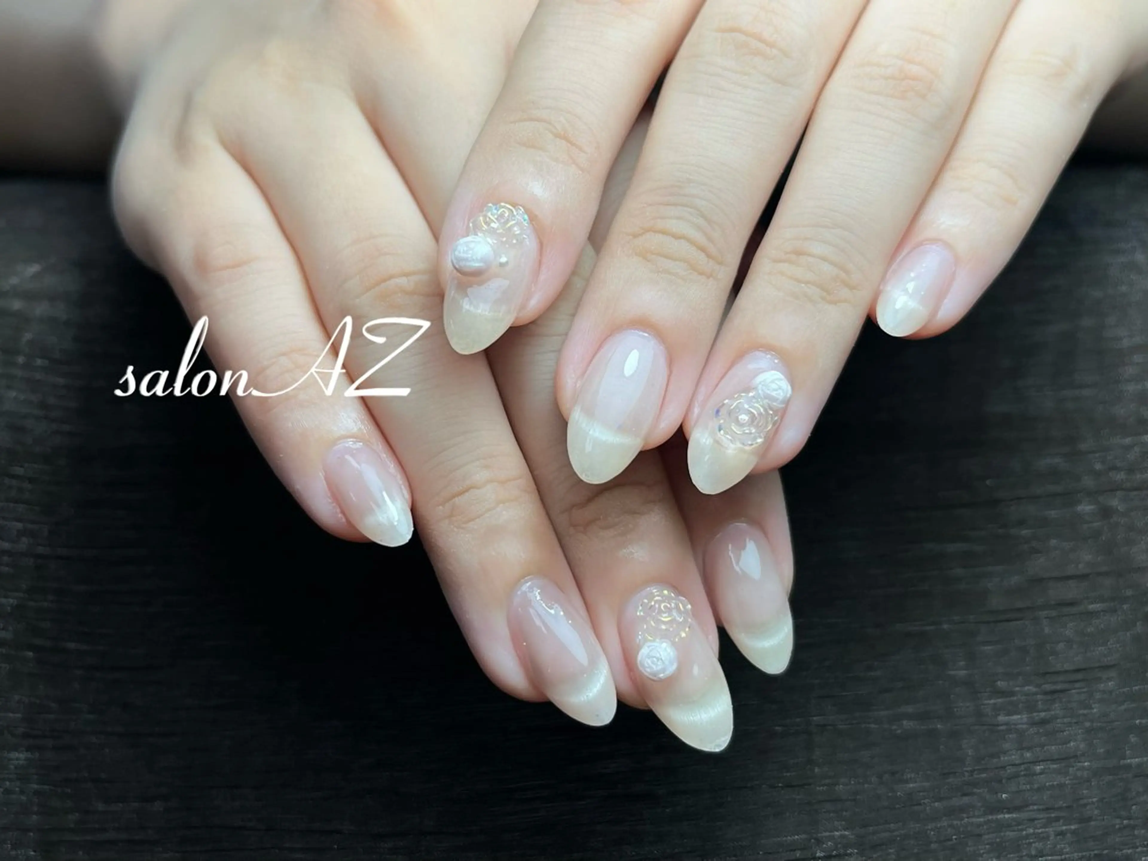 ネイル アートネイル 長さ出し フットネイル フレンチネイル ジェルネイル salon AZのネイルデザイン