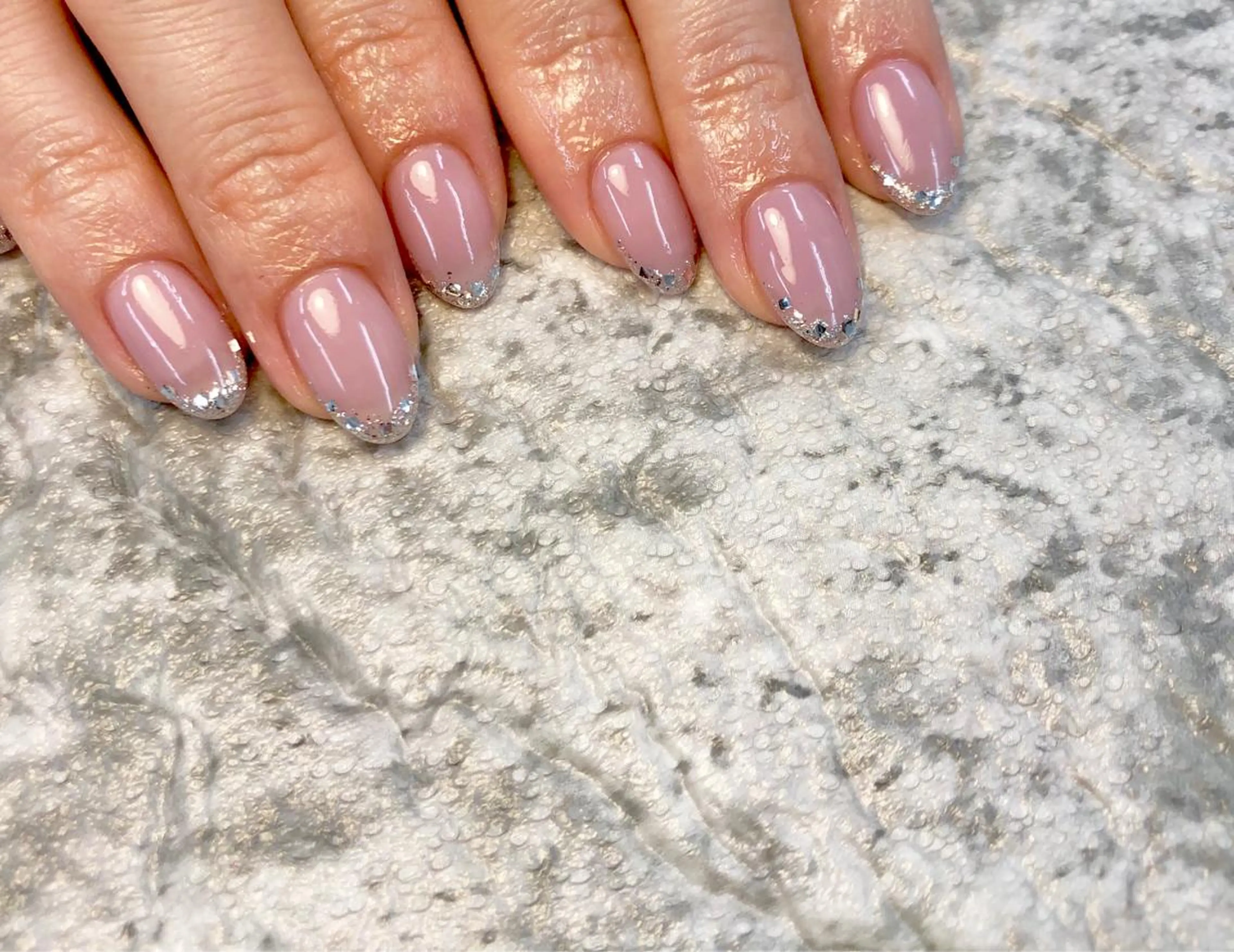 ネイル フレンチネイル ラメ(グリッター) ハンドネイル Nail salon Museのネイルデザイン