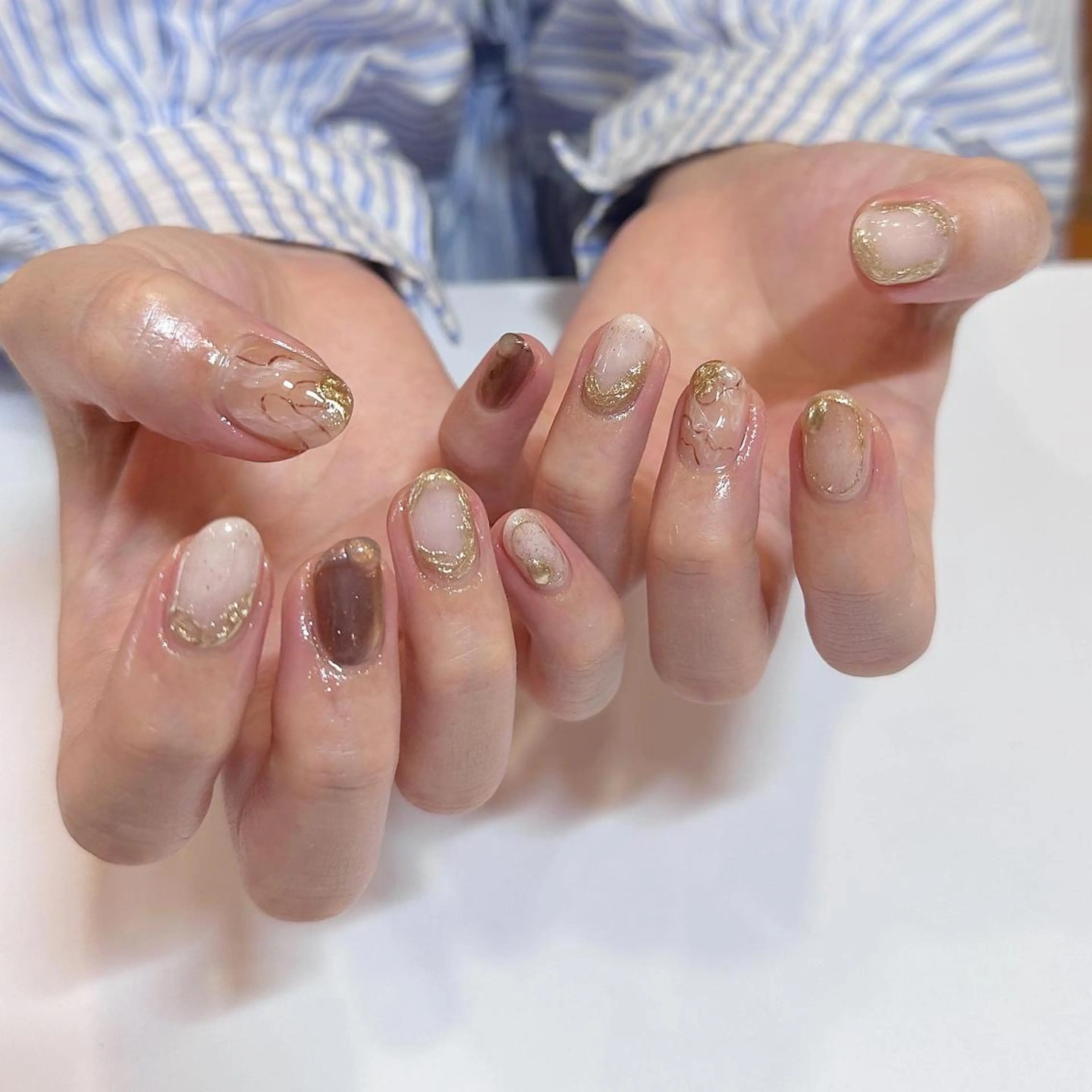 ネイル 𝕄𝕚𝕪𝕦🤍 自由が丘⌇パラジェルのネイルデザイン