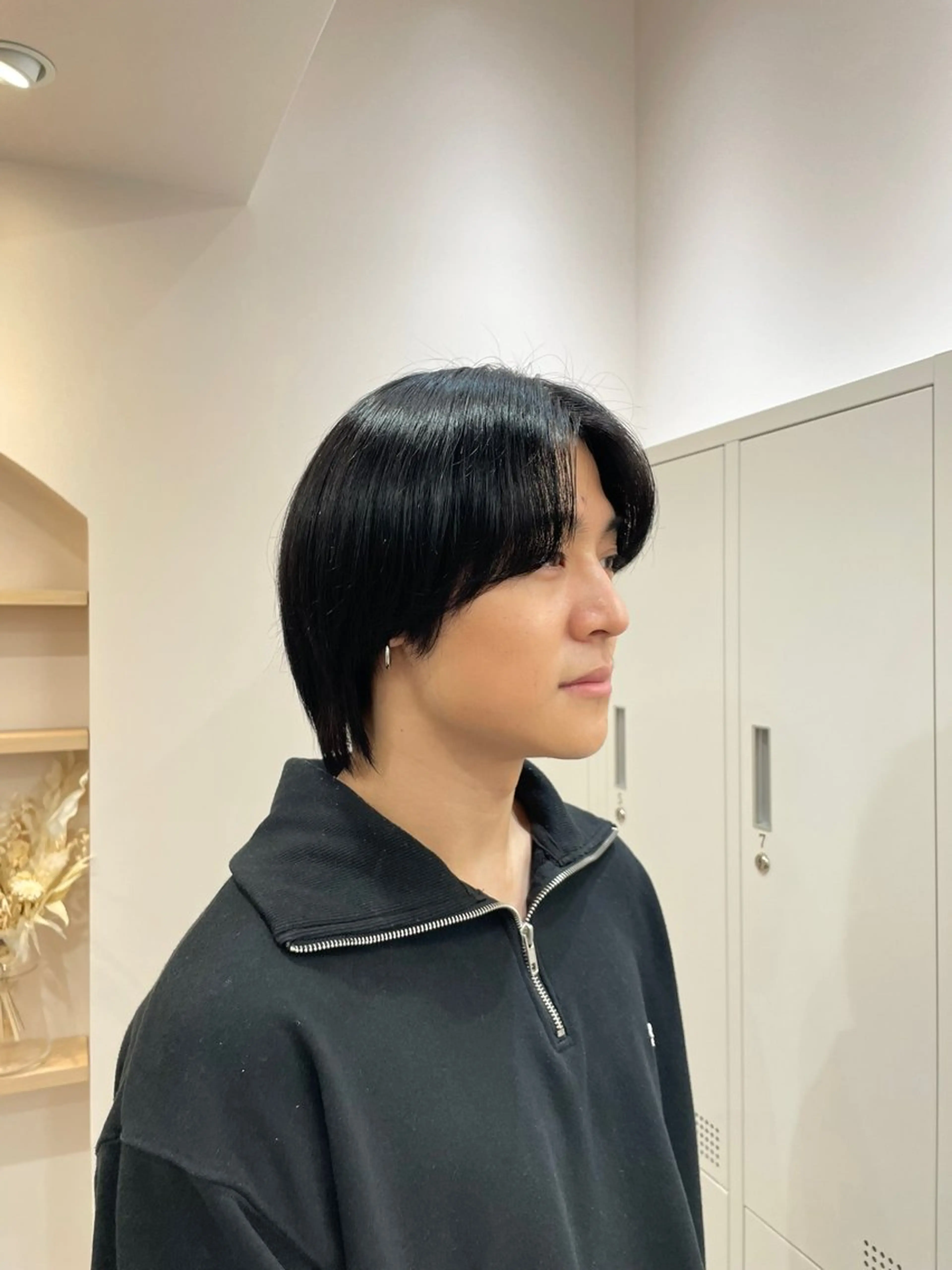 カラー メンズ 黒髪 カット ヘアカラー トリートメント REINA ISHIDOのヘアスタイル