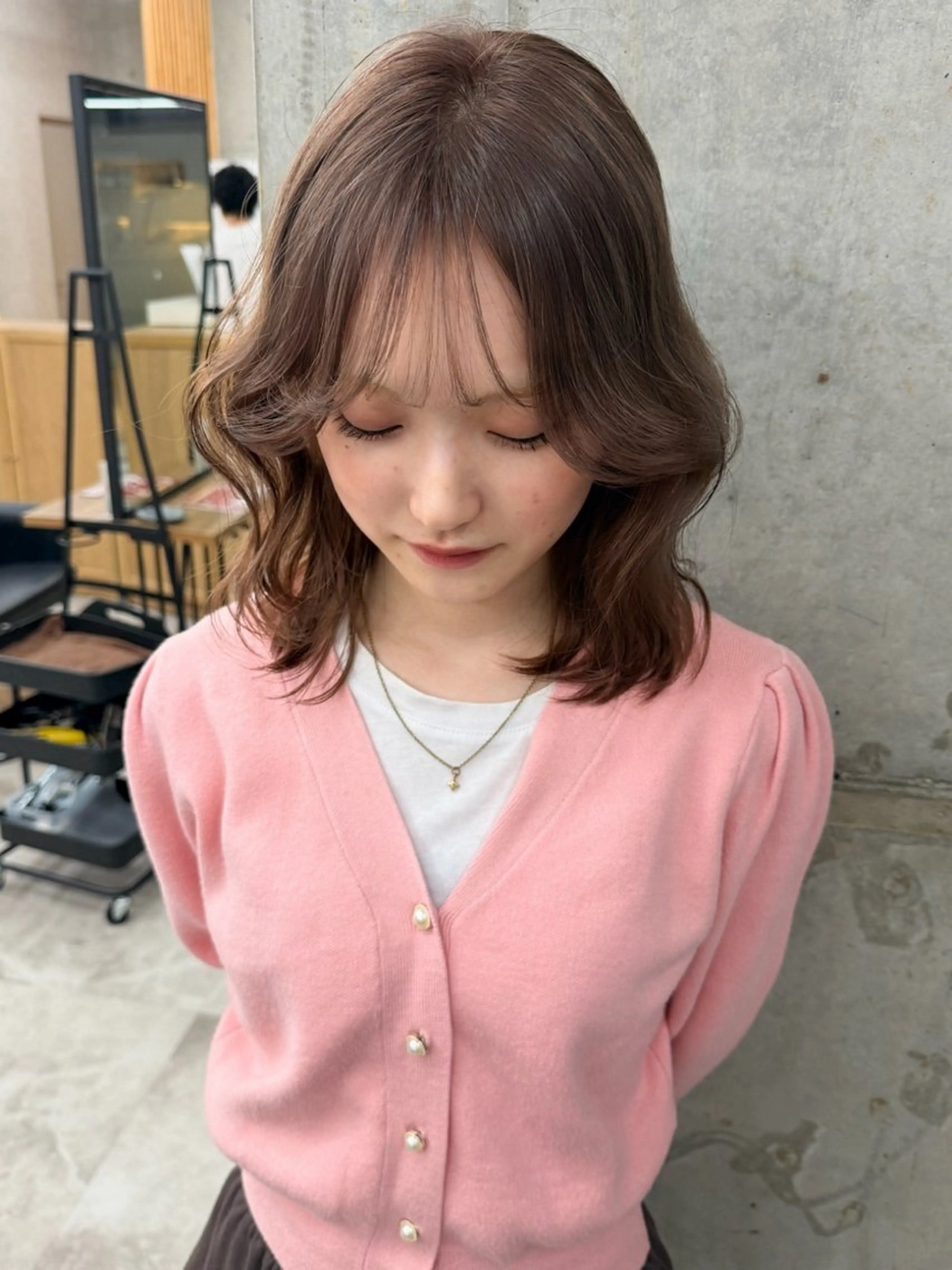 ミディアム カラー ベージュカラー ブリーチ ブラウンカラー ケアブリーチ 透明感カラー ヘアカラー ブリーチ/ベージュ 💕/momoaのヘアスタイル