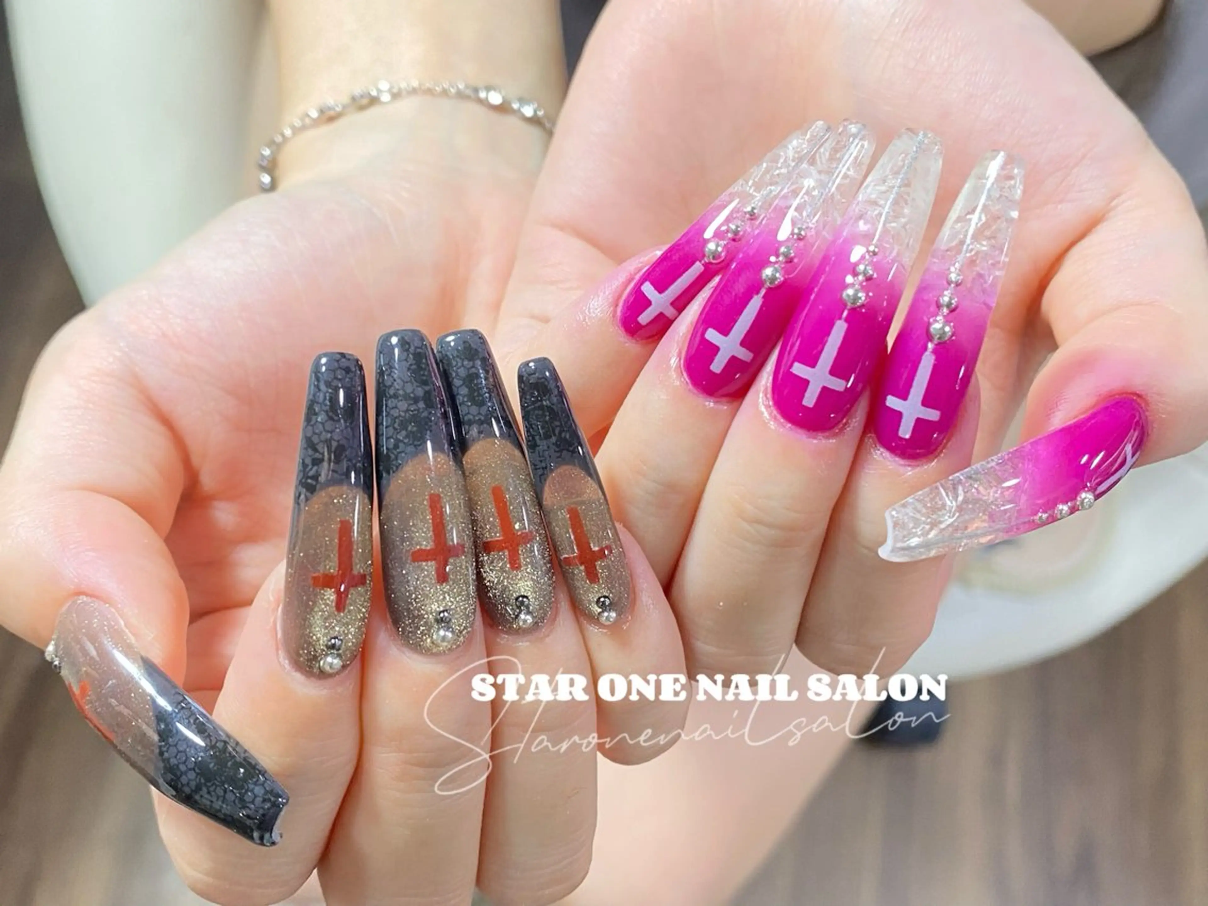 ネイル ハンドネイル 星 あみのネイルデザイン