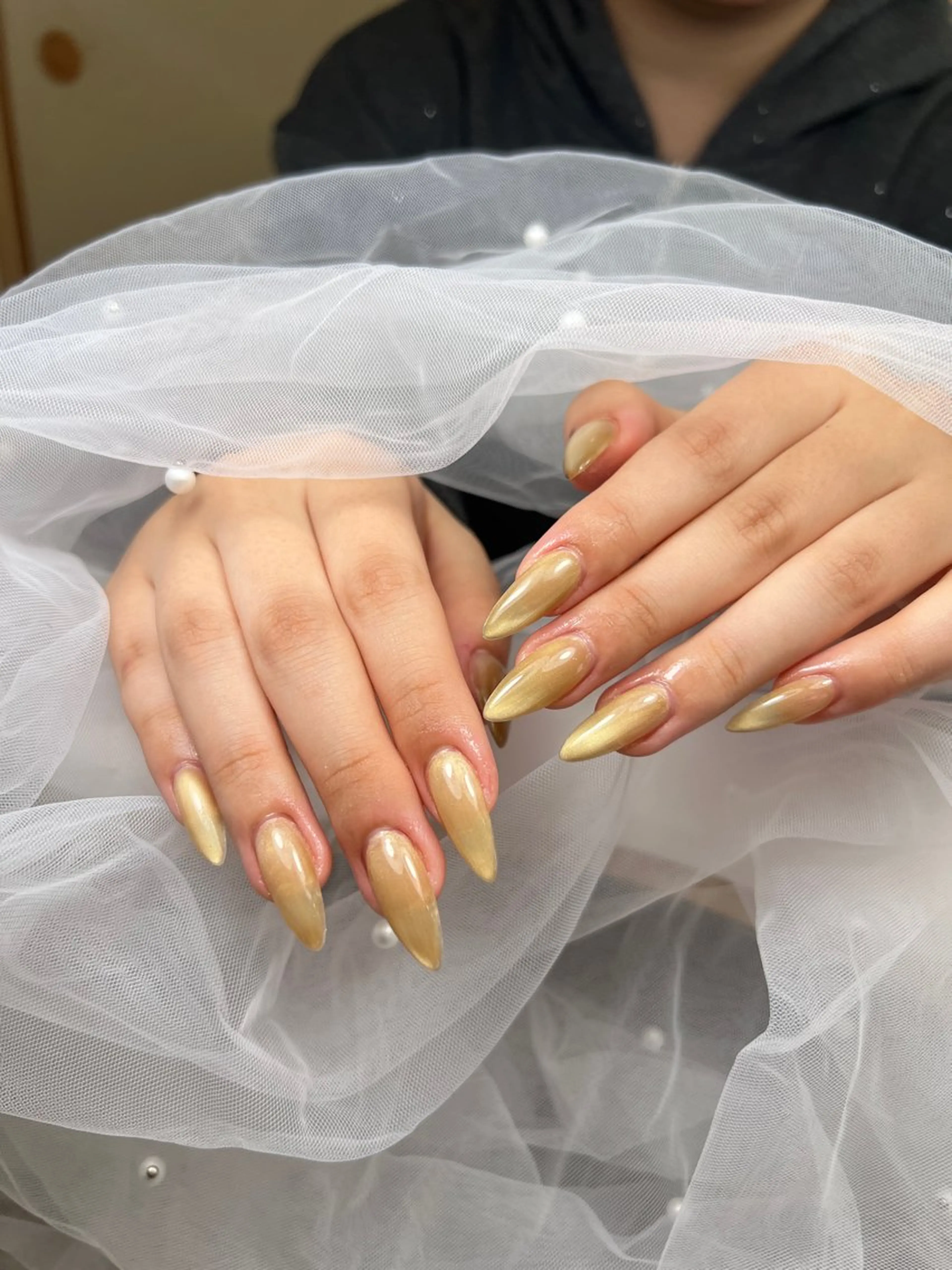 ネイル アートネイル オーロラネイル チークネイル 長さ出し フットネイル ハンドネイル ハンドケア Mio_ Noiranailのネイルデザイン