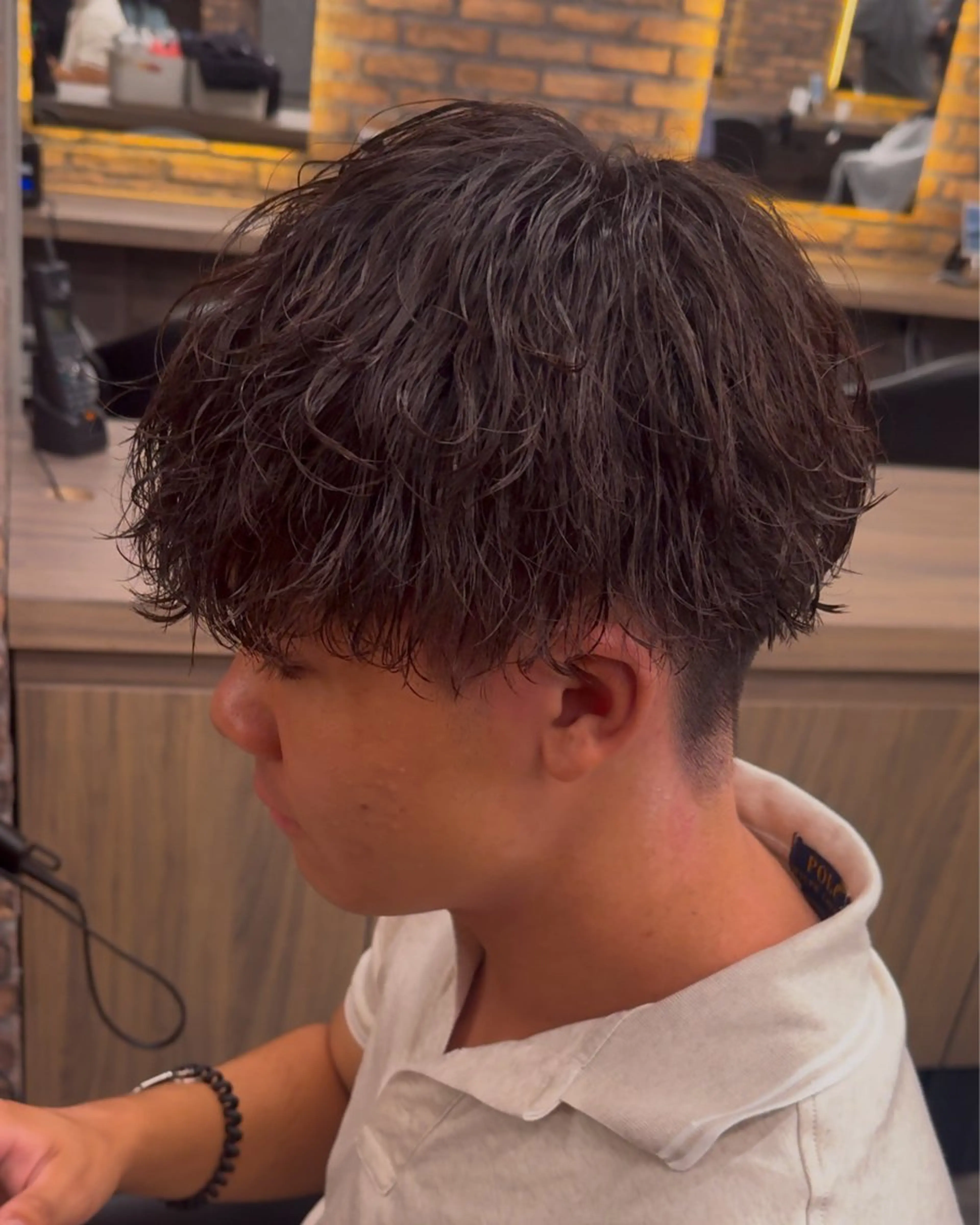 ショート パーマ ヘアアレンジ メンズ カット パーマ ヘアセット Ryo横浜韓国ヘア/ ハイトーン/縮毛矯正のヘアスタイル