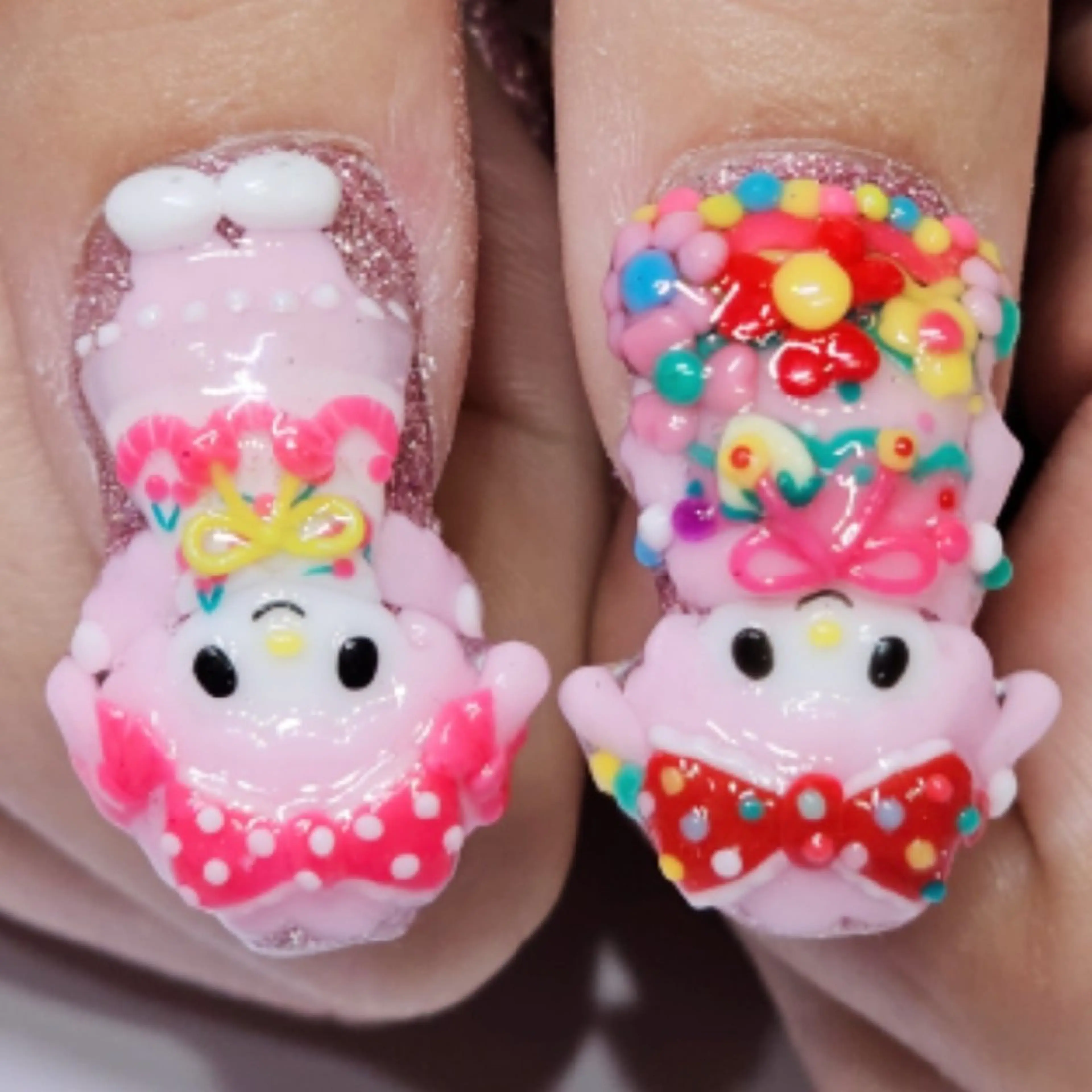 ネイル アートネイル ラメ(グリッター) ワンカラーネイル ピンク ハンドネイル よしだ ひろきのネイルデザイン