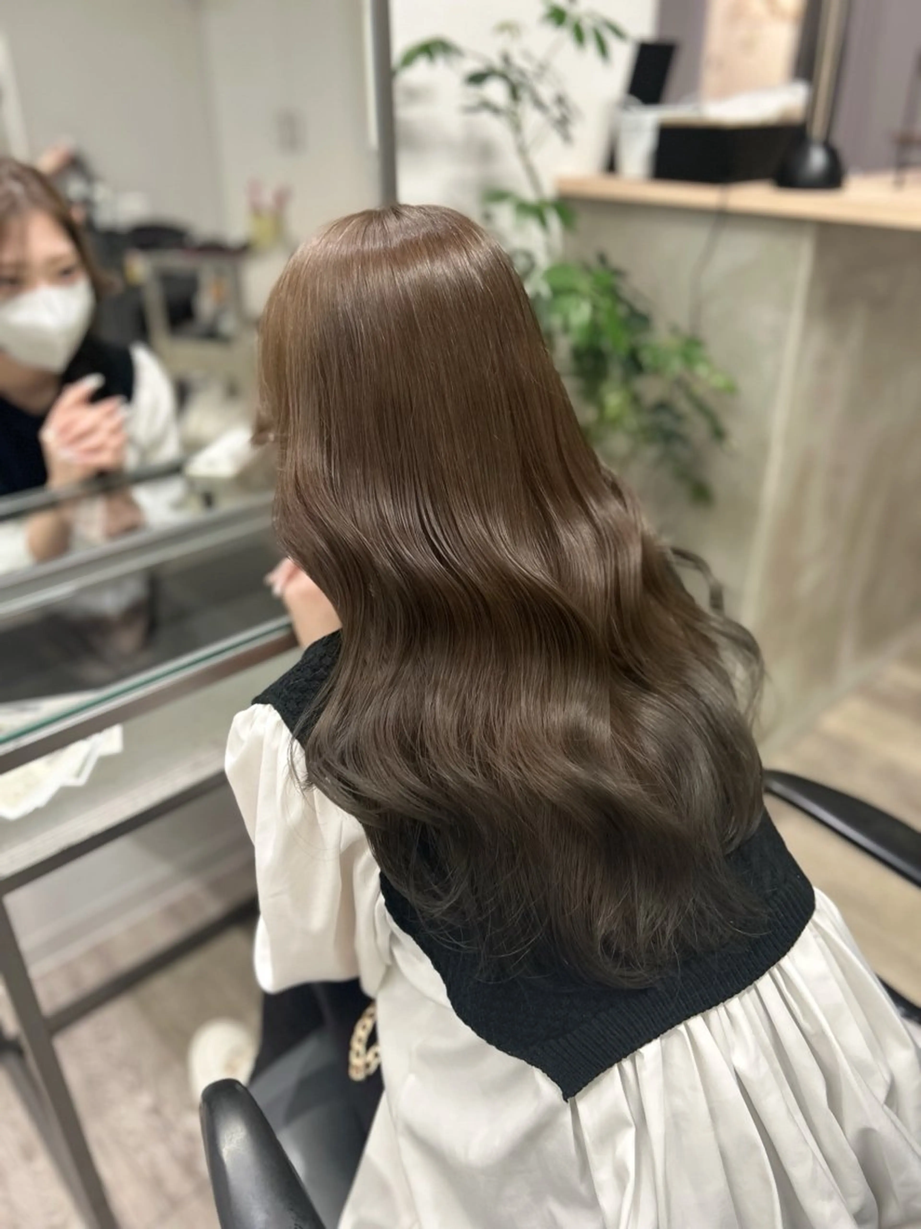 ロング カラー ブリーチ グレージュ ミルクティーグレージュ ブリーチなしカラー ヘアカラー トリートメント FUKA／ 神戸艶髪🎀のヘアスタイル