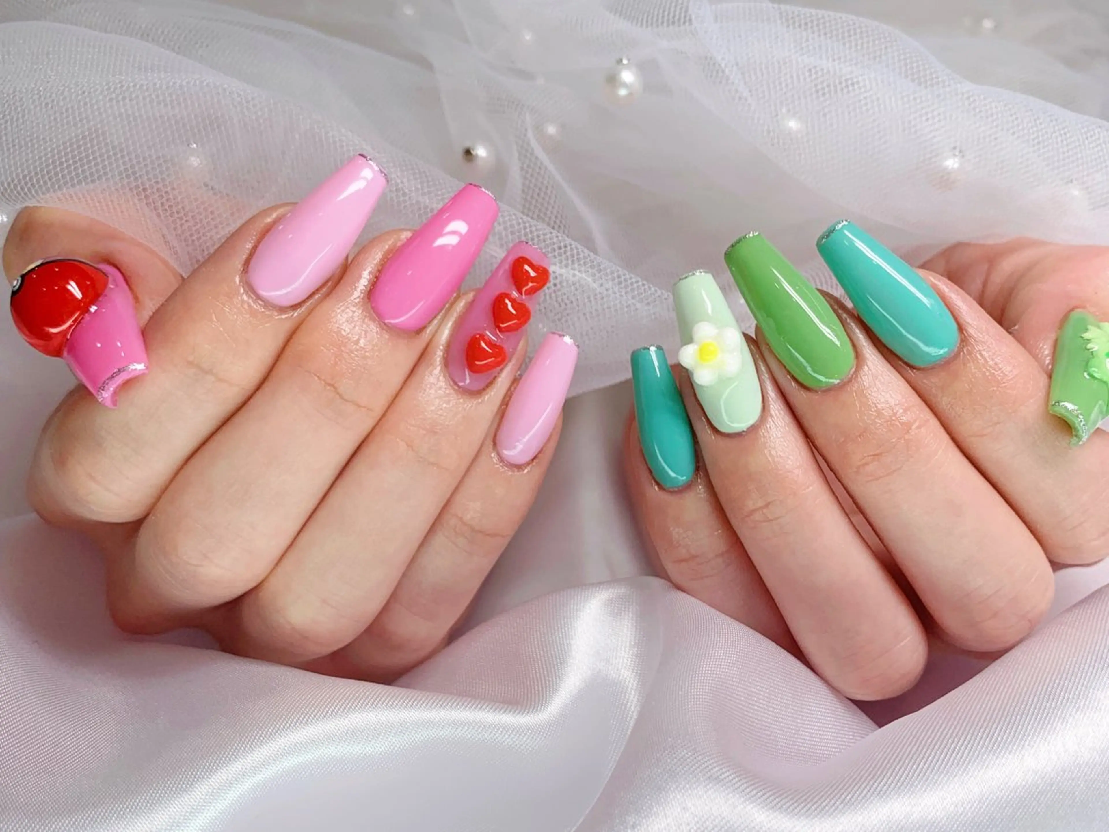 ネイル 韓国ネイル ロングネイル 春ネイル ワンホンネイル 冬ネイル H'ami nail salon所属・ハミネイルサロン ハナのネイルデザイン